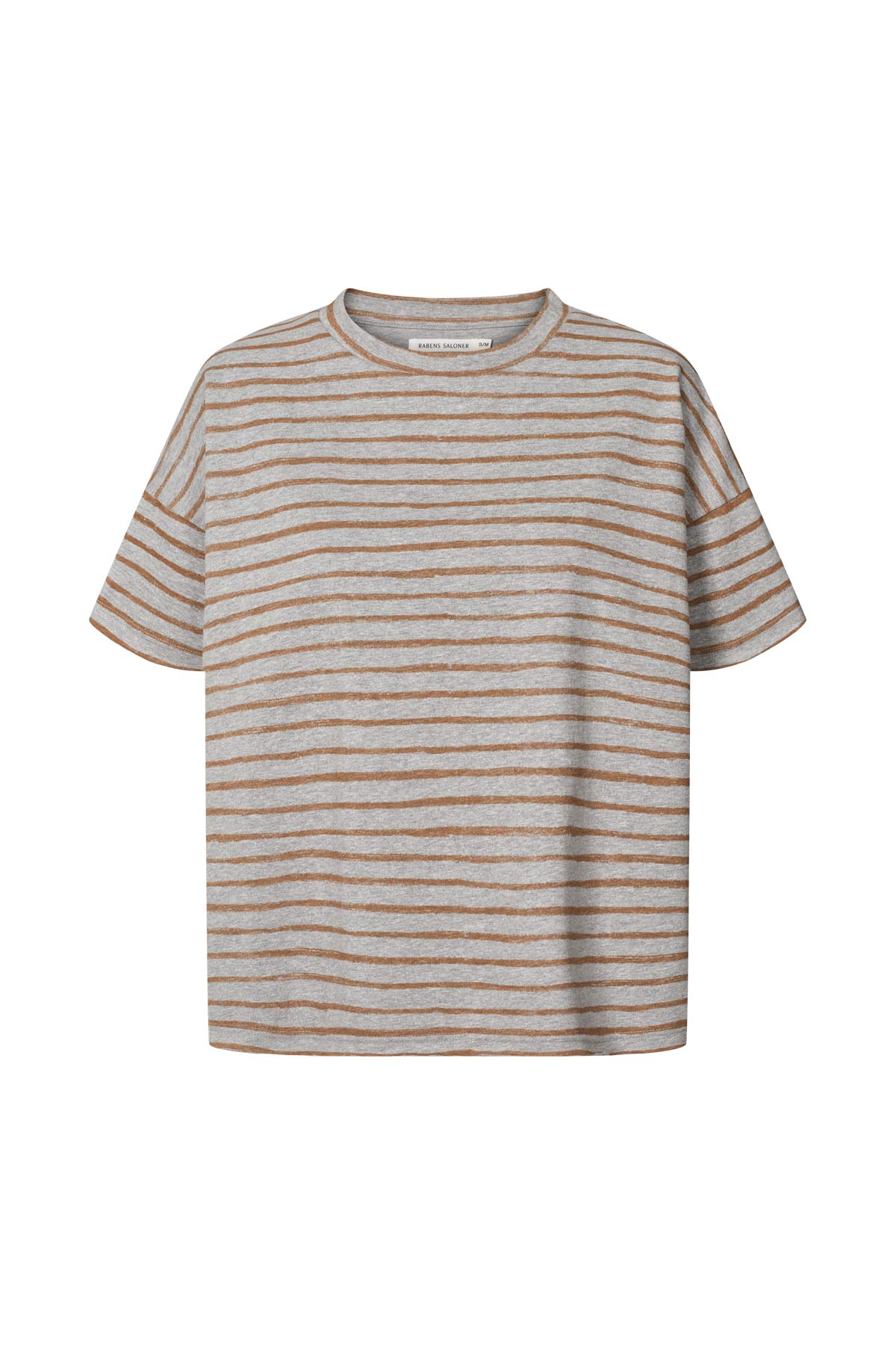 Margot - Light stretch cropped t-shirt I Grey honey stripe Grey honey stripe XS/S 2 - Rabens Saloner