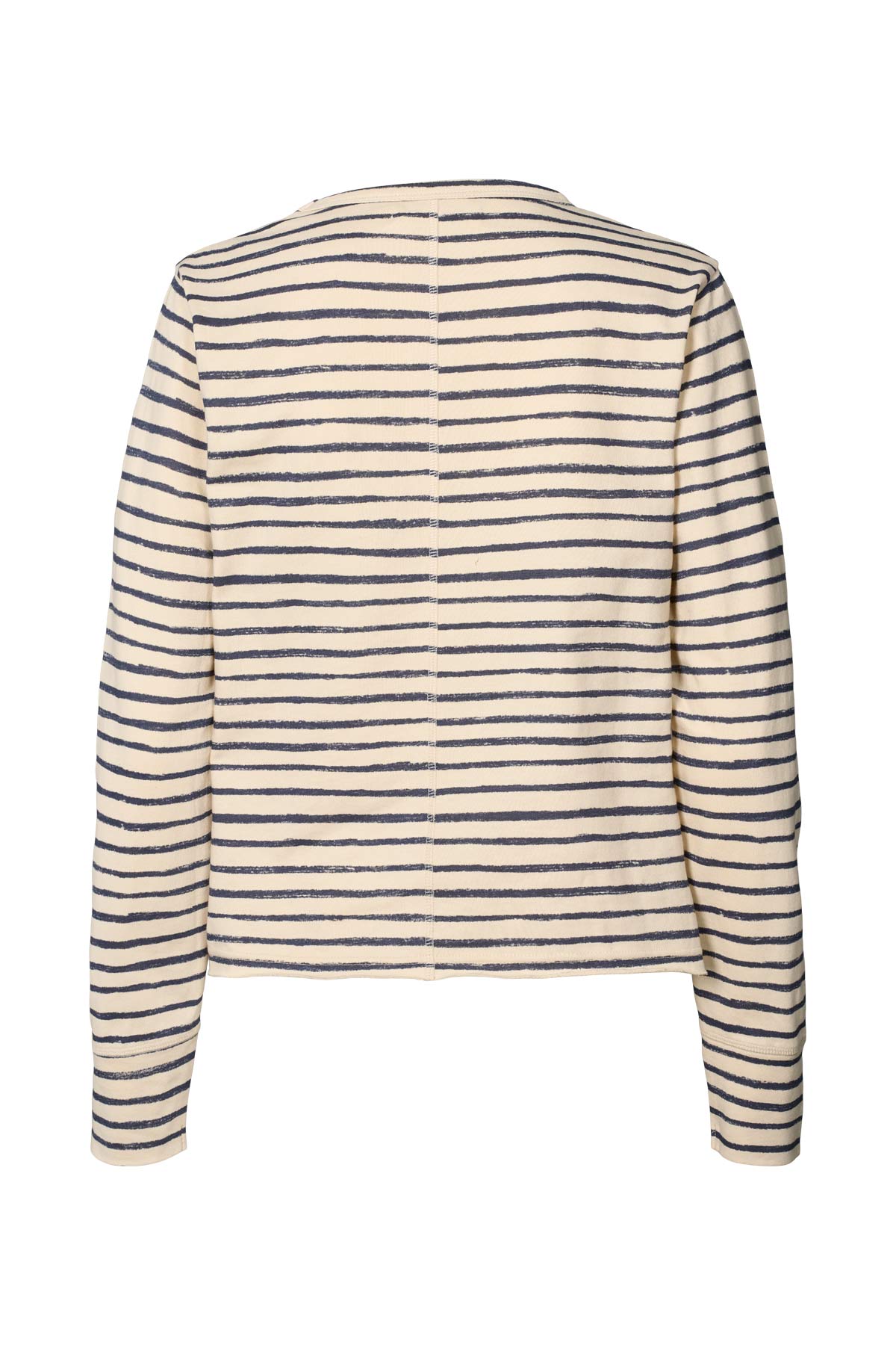 Hila - Light stretch crew neck top I Oyster navy stripe 4 - Rabens Saloner
