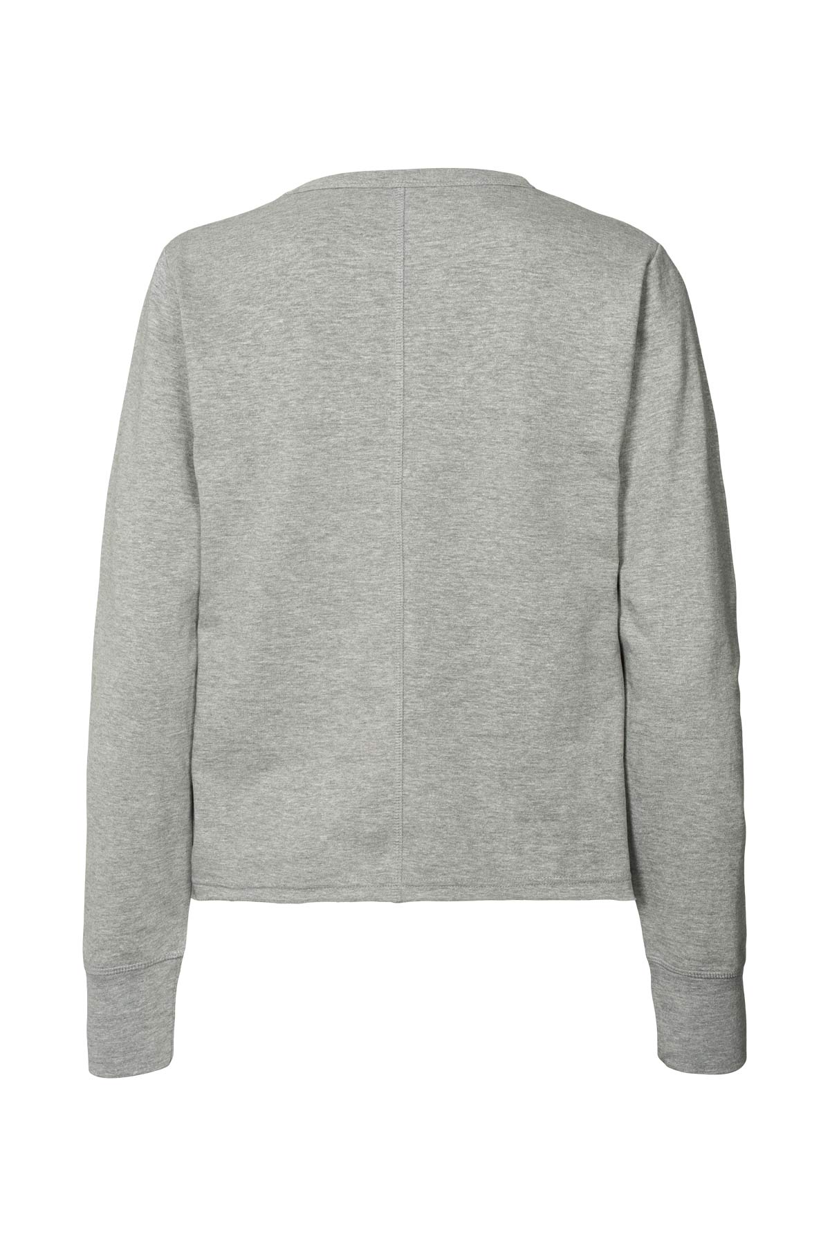 Hila - Light stretch crew neck top I Grey melange 2 - Rabens Saloner