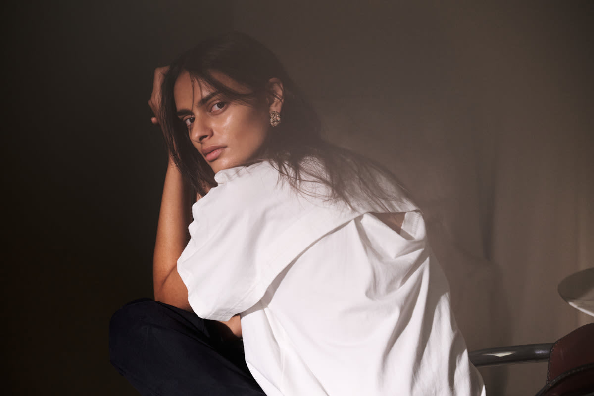 Cici - FOT jersey open back top I Chalk 10 - Rabens Saloner