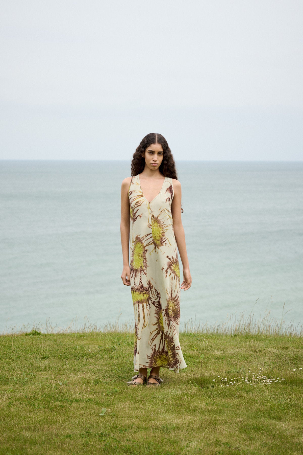Alpa - Sea urchin long dress I Chartreuse combo 7 - Rabens Saloner