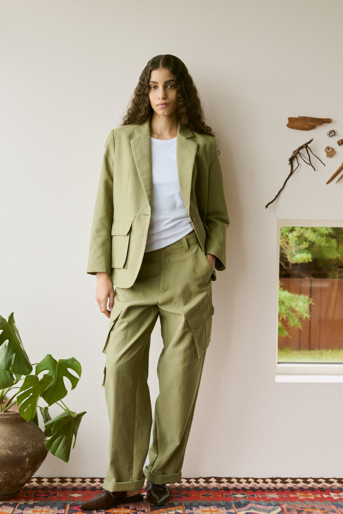 Sabila - Soft tailoring cargo jacket I Pale Khaki 6 - Rabens Saloner