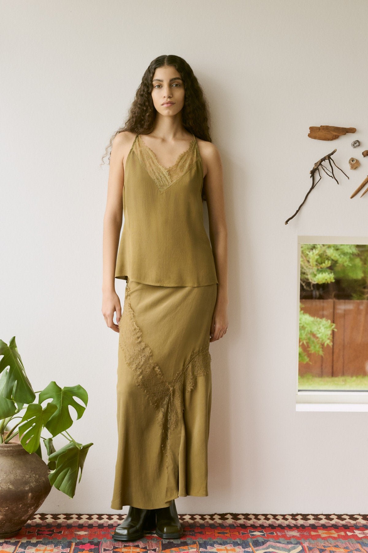 Leia - Sheer lace skirt I Hazelnut 7 - Rabens Saloner