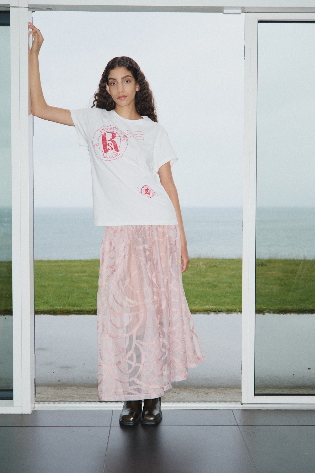 Silke - Scribble full skirt I Blush 6 - Rabens Saloner