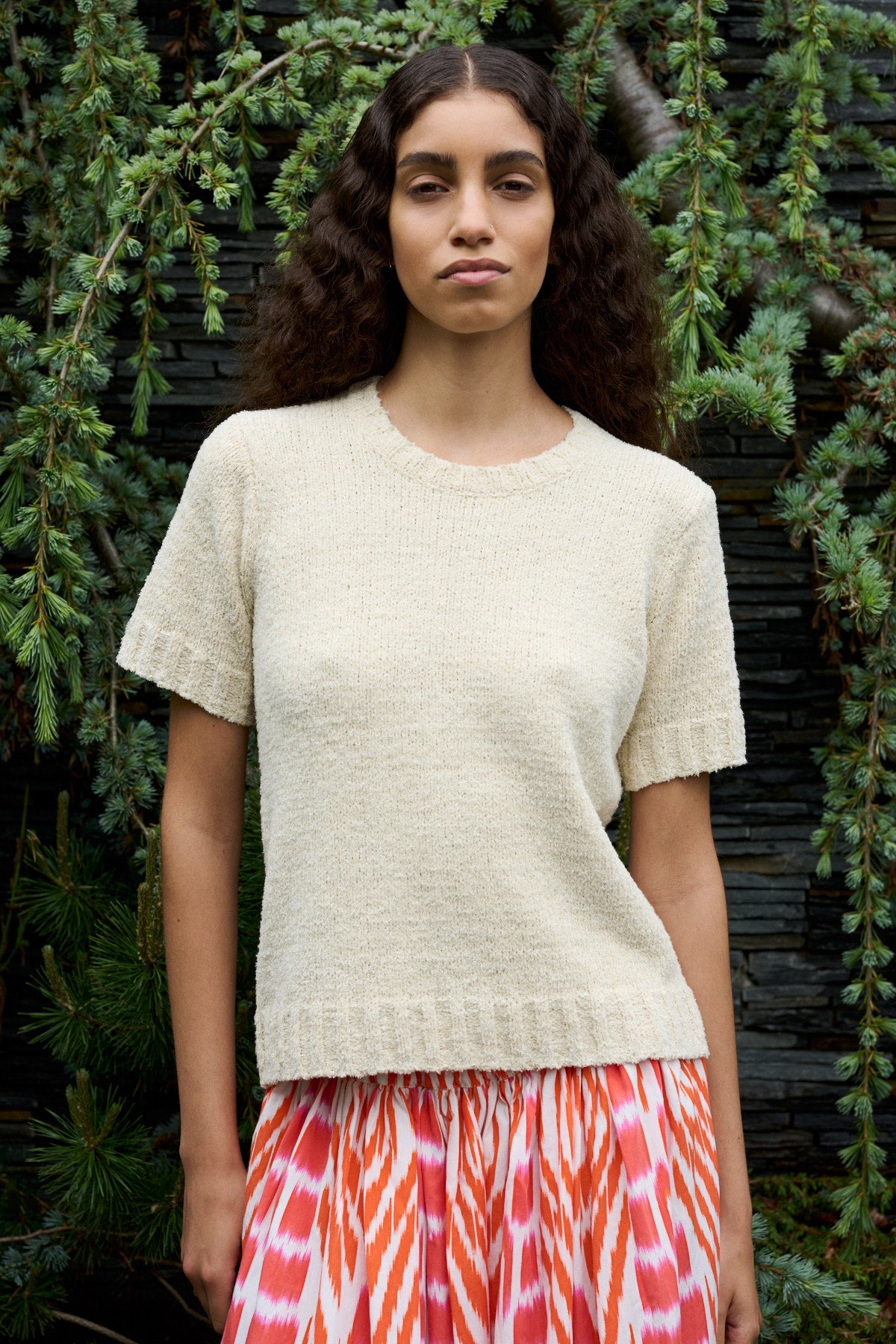 Elka - Towelling knit t-shirt I Sand 7 - Rabens Saloner