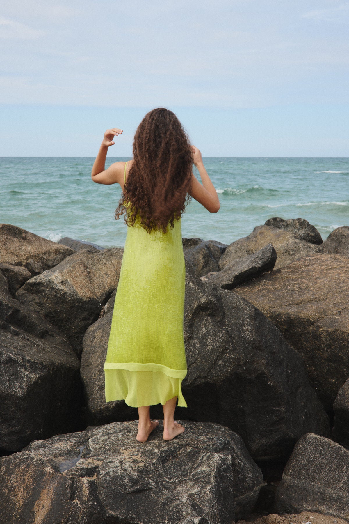 Gloria - Mini sequin strap dress I Chartreuse 11 - Rabens Saloner