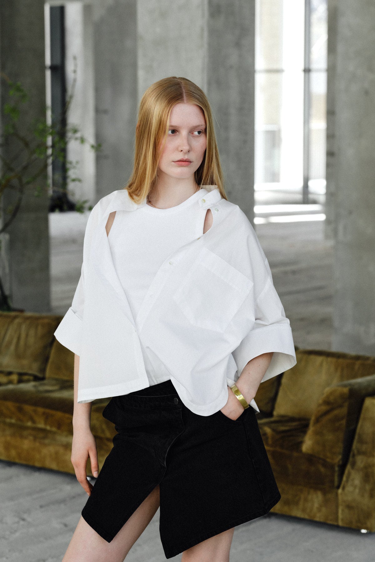 Seval - Poplin boxy shirt I White 6 - Rabens Saloner