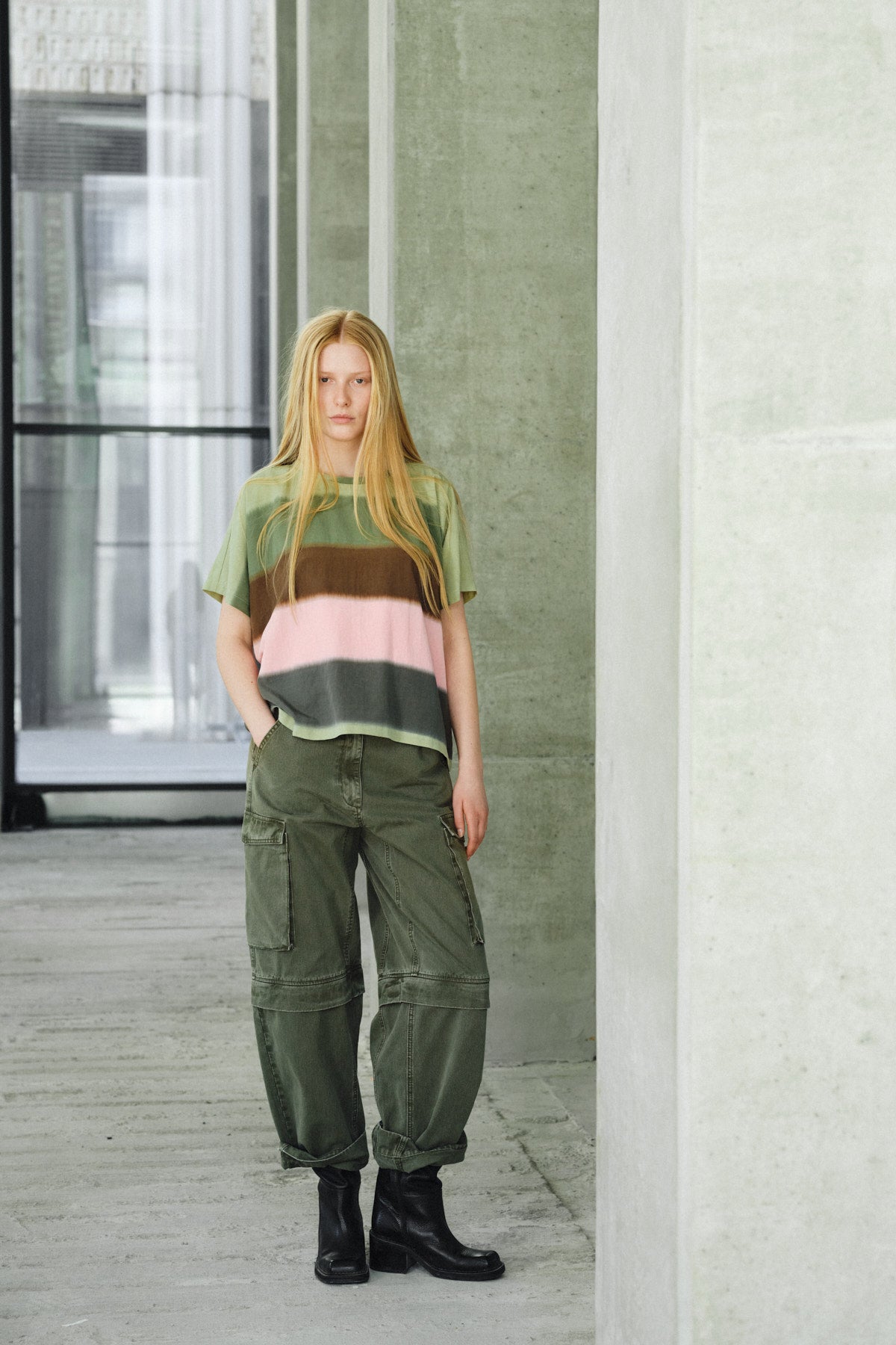 Frema - Canvas cargo pants I Washed sage 9 - Rabens Saloner