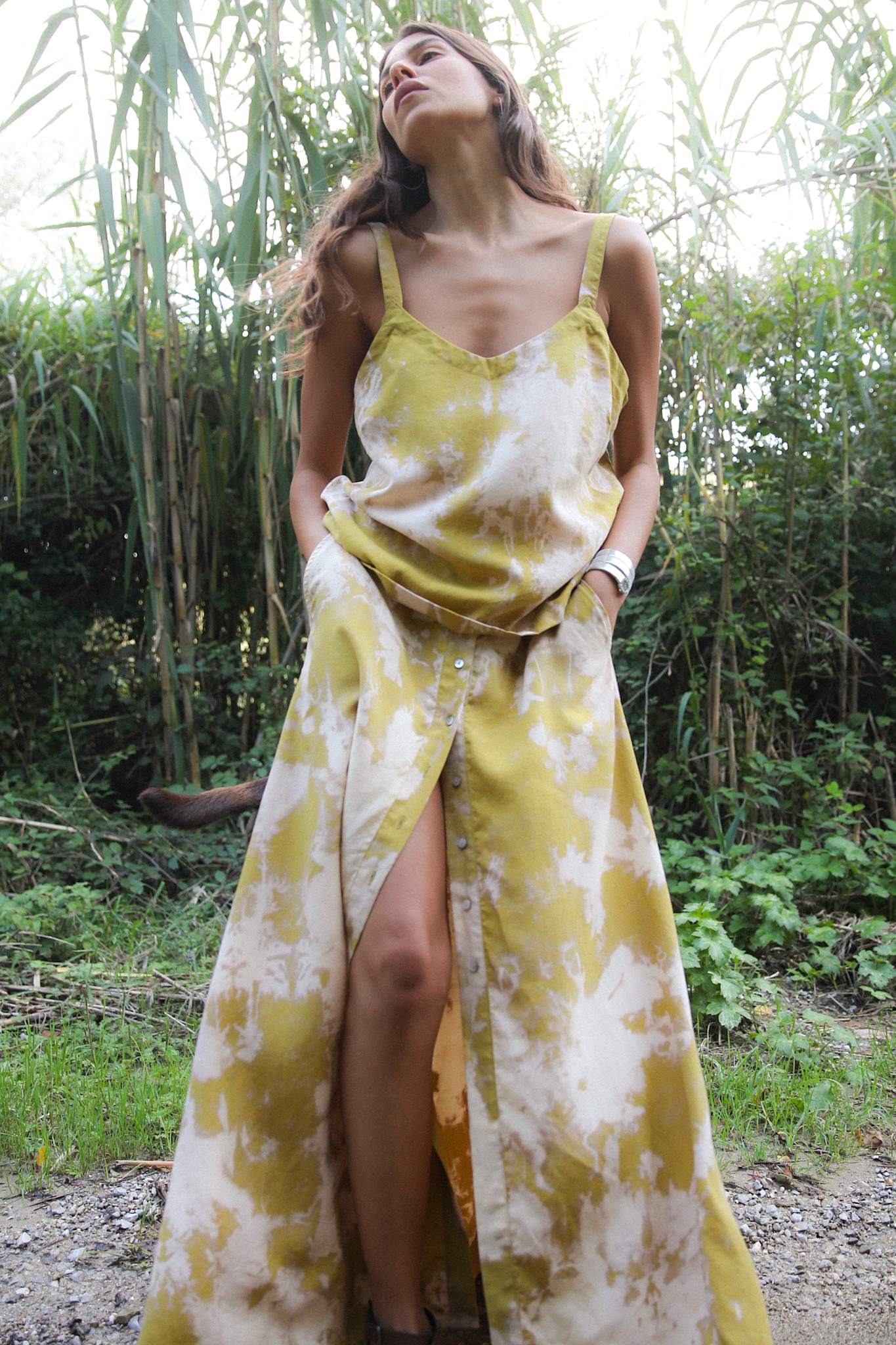 Natja - Misty button skirt I Golden mustard combo 4 - Rabens Saloner