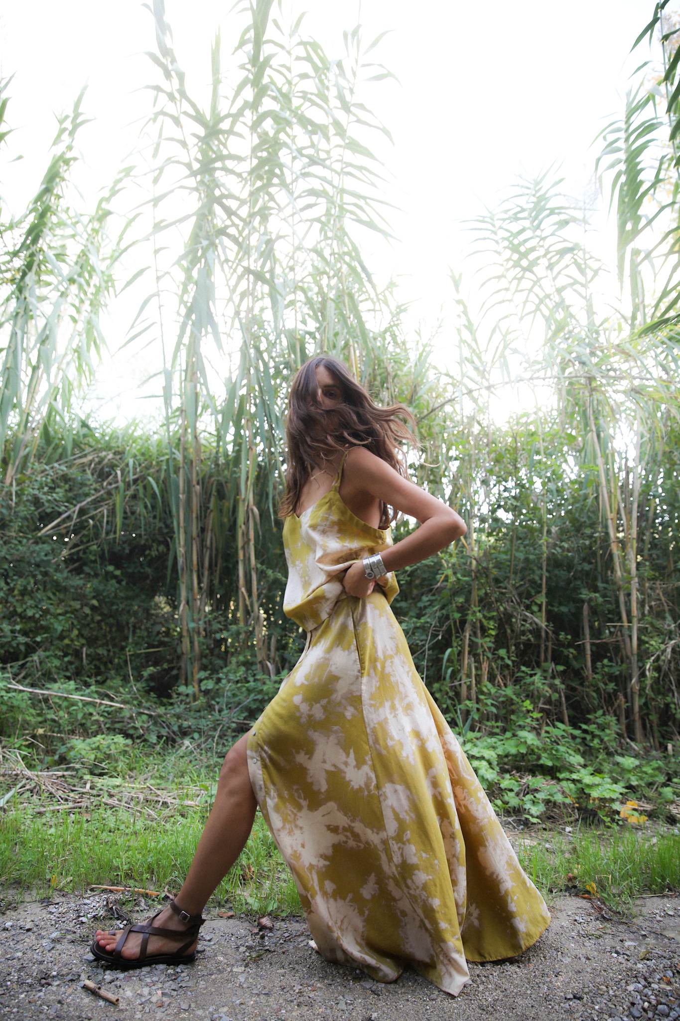 Maisa - Misty camisole top I Golden mustard combo 4 - Rabens Saloner