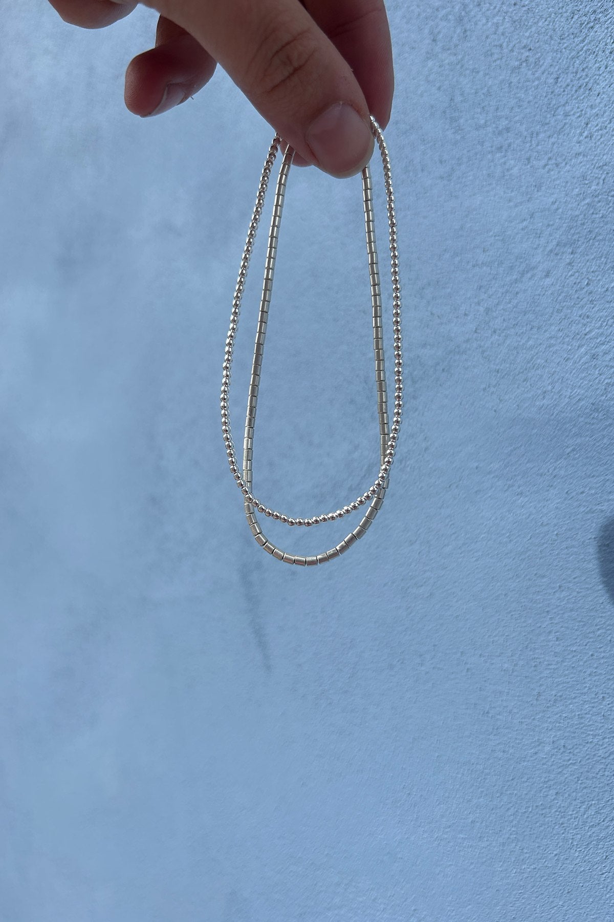 Small Bead Anklet - Nafsu I Silver 2 - Rabens Saloner