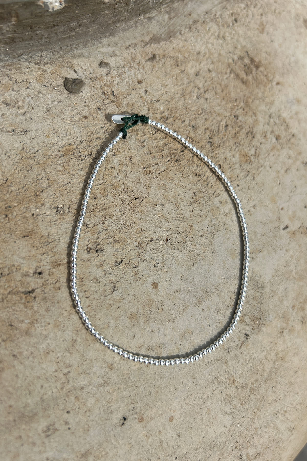 Small Bead Anklet - Nafsu I Silver 3 - Rabens Saloner