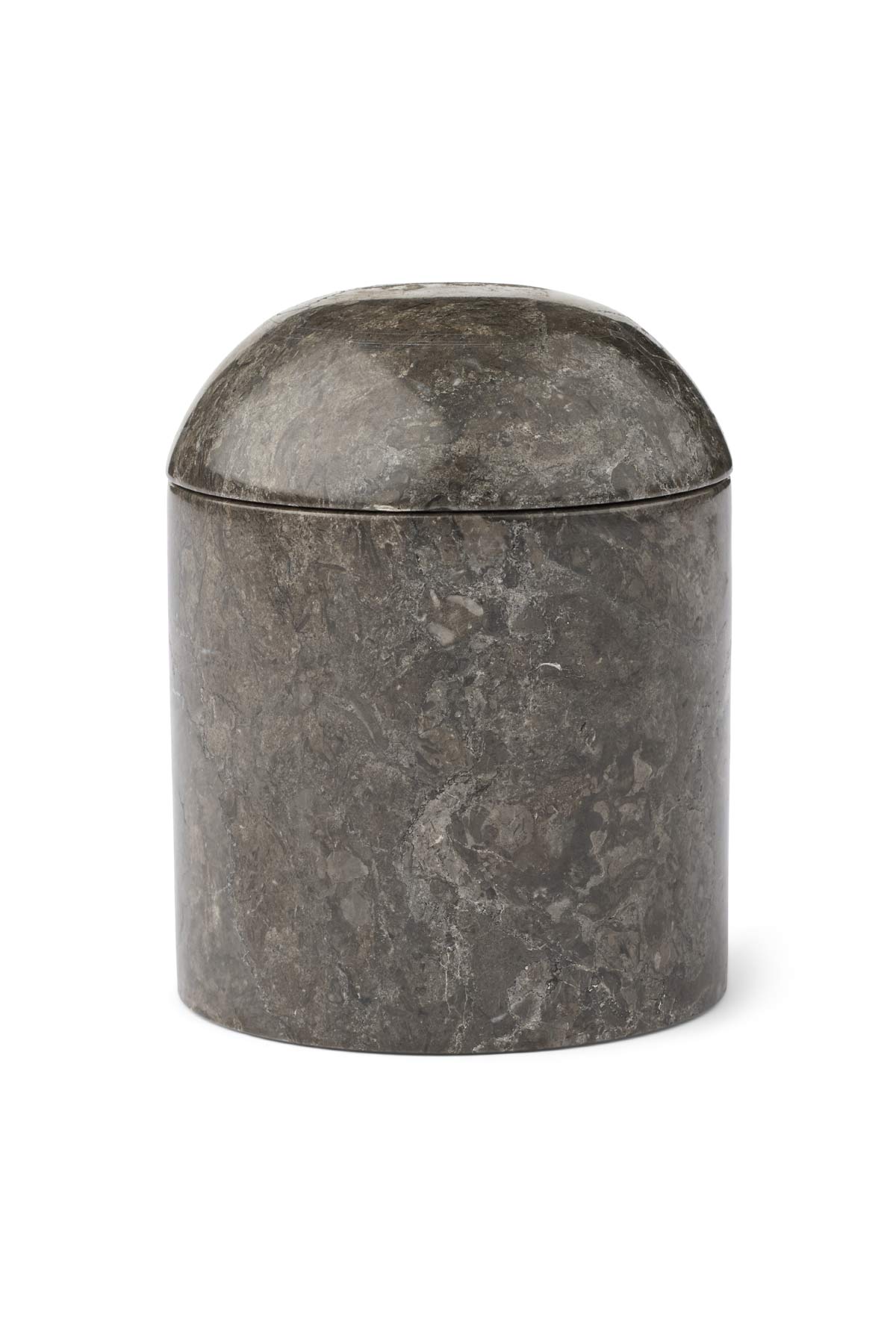 Small Marble Jar with Lid - Rabens Apartment I Dark Grey Dark Grey H: 10 CM Dia: 8 CM 1 - Rabens Saloner