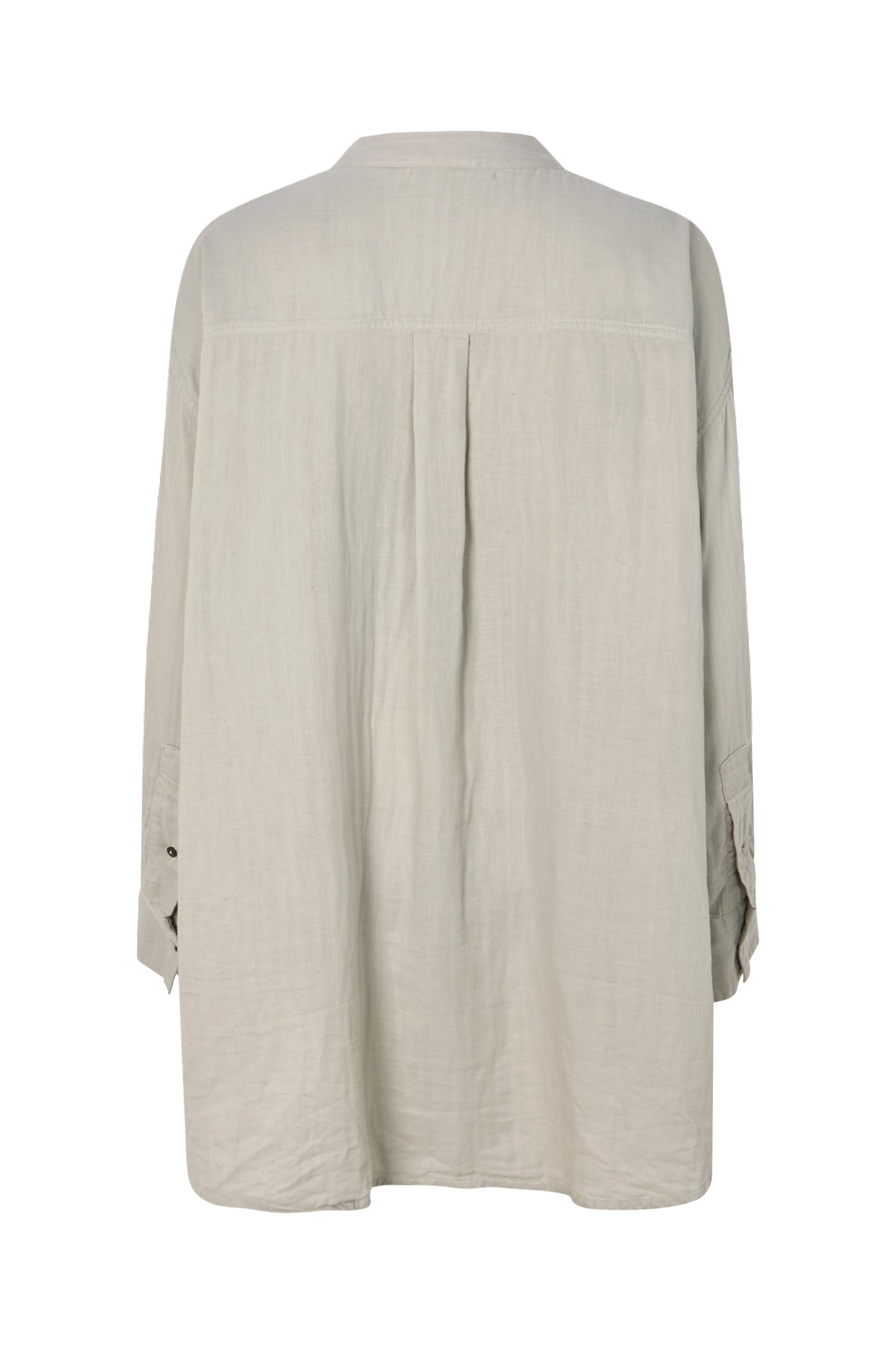 Sonja - Cotton double oversized shirt I Cement 5 - Rabens Saloner