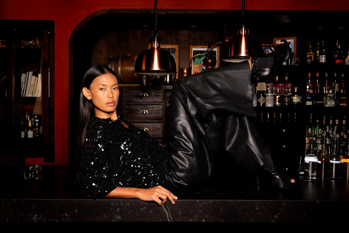 PRE-ORDER I Zoe - Leather wide leg pants I Black
