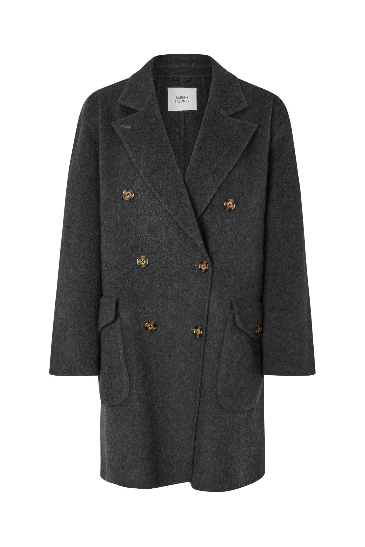 Leanna - Double felt wool coat I Dark grey melange Dark grey melange XS/S 5 - Rabens Saloner