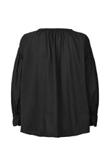 Charlot - Cotton gathered sleeve blouse I Black    4 - Rabens Saloner