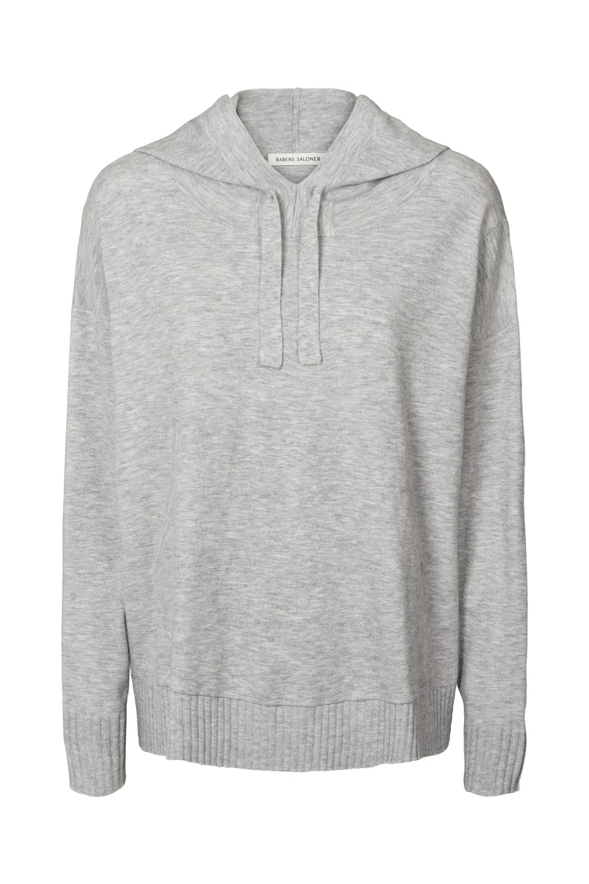 Helena - Knit lounge over size hoodie I Grey melange 5 - Rabens Saloner