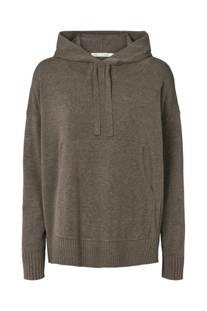 Helena - Knit lounge over size hoodie I Mole melange Mole melange XS/S 3 - Rabens Saloner