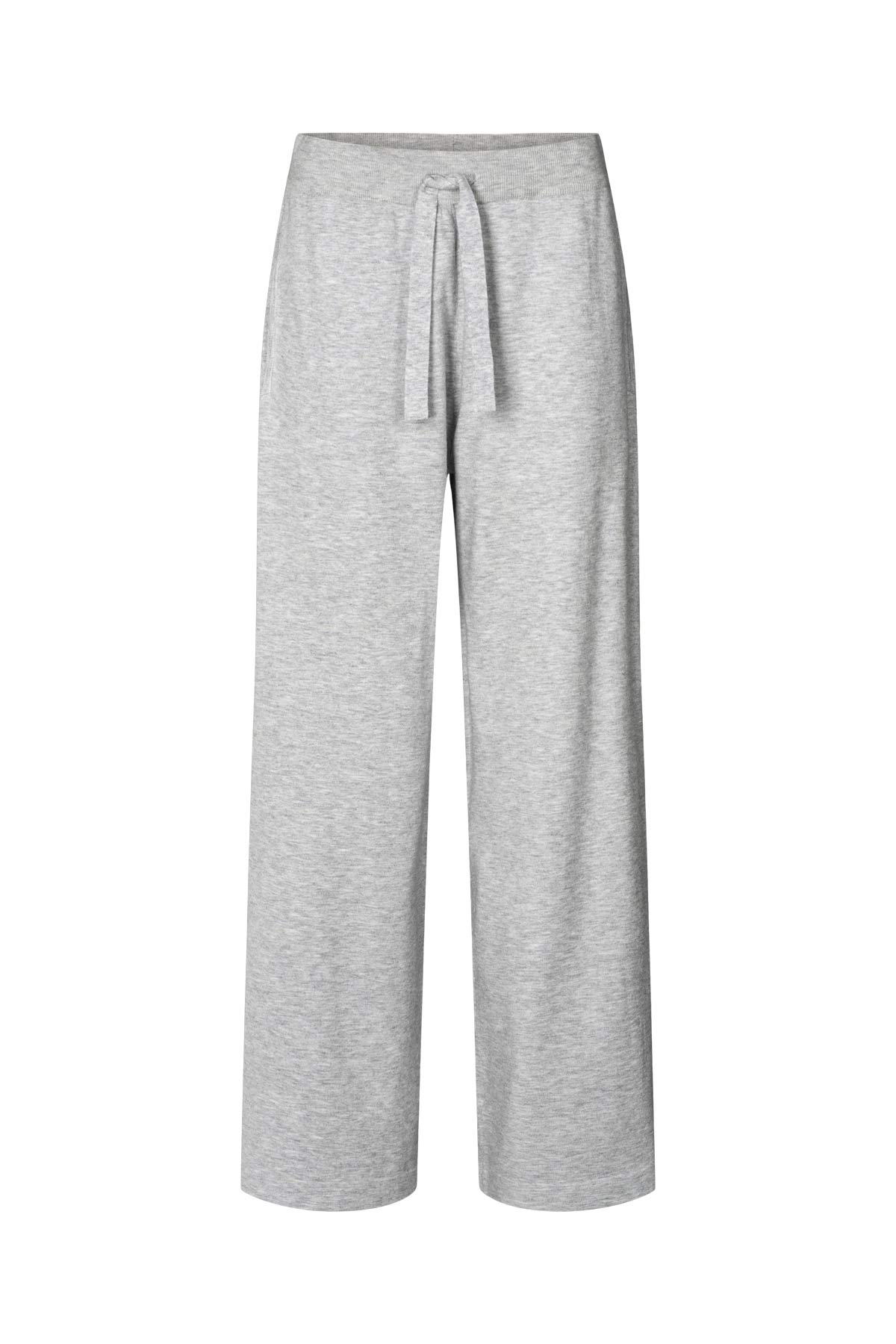 Filine - Knit lounge wide pants I Grey melange Grey melange XS 4 - Rabens Saloner