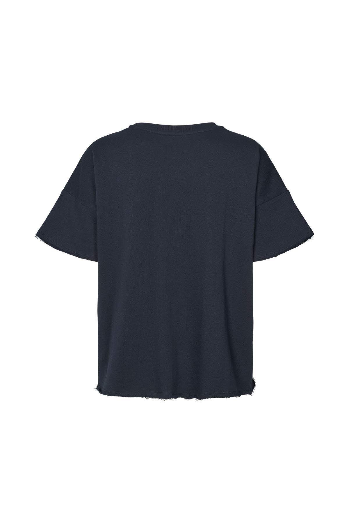 Margot - Light stretch cropped t-shirt I Navy 3 - Rabens Saloner
