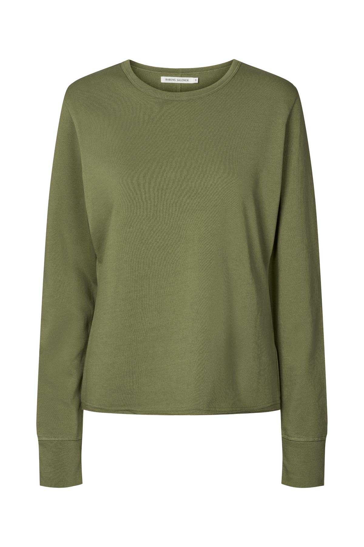 Hila - Light stretch crew neck top I Loden green Loden green XS 7 - Rabens Saloner