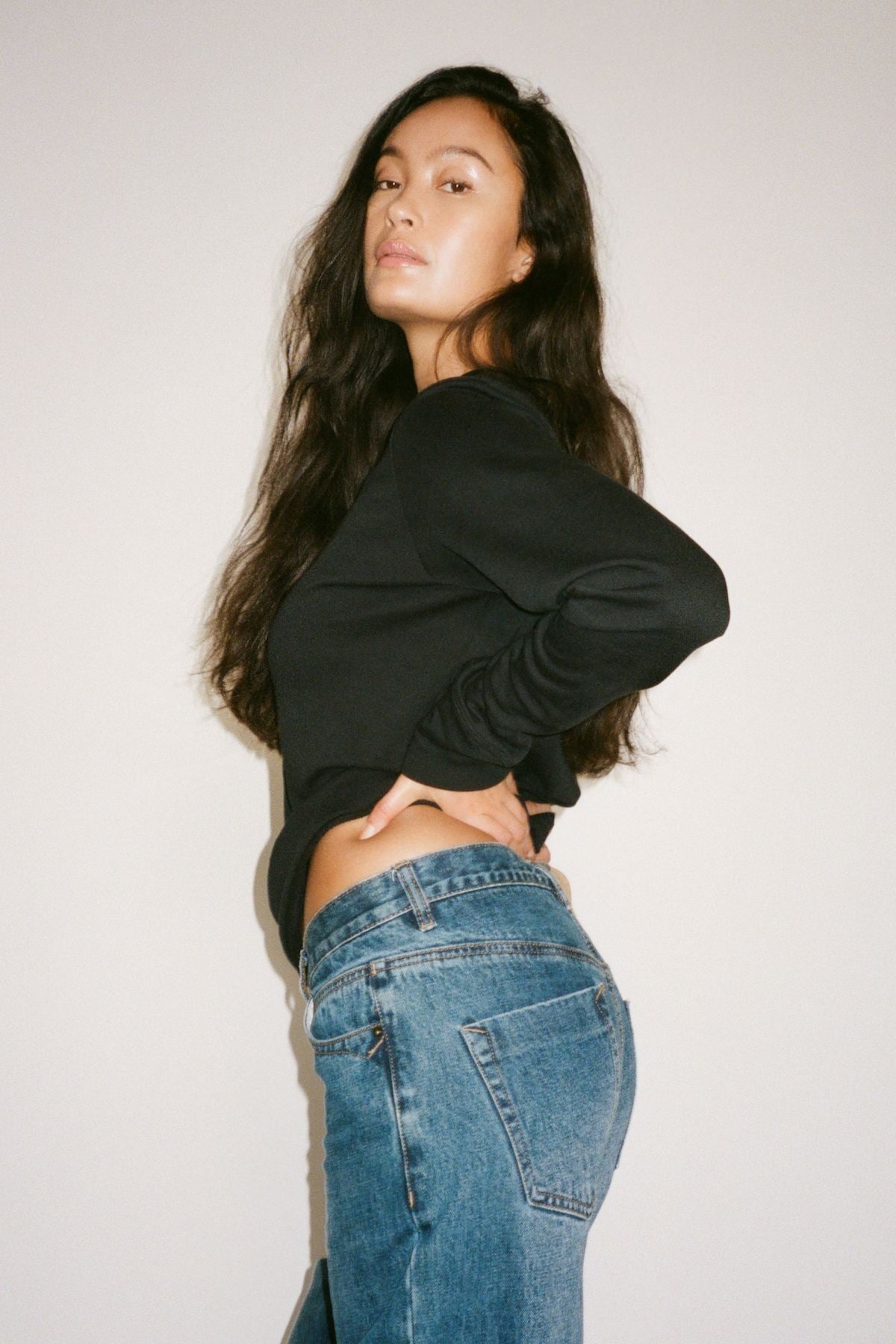 Hila - Light stretch crew neck top I Winter white 7 - Rabens Saloner