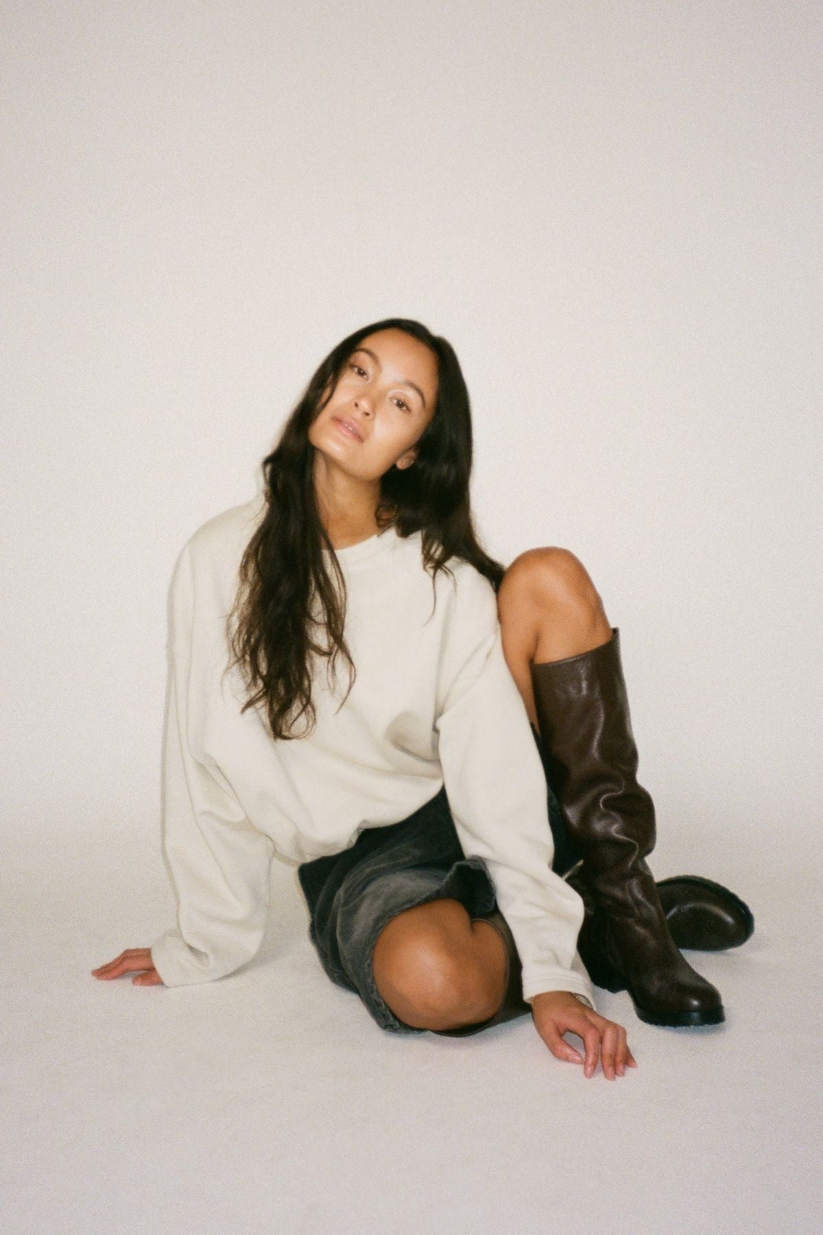 Sheela - Sweat drawstring top I Oyster 3 - Rabens Saloner