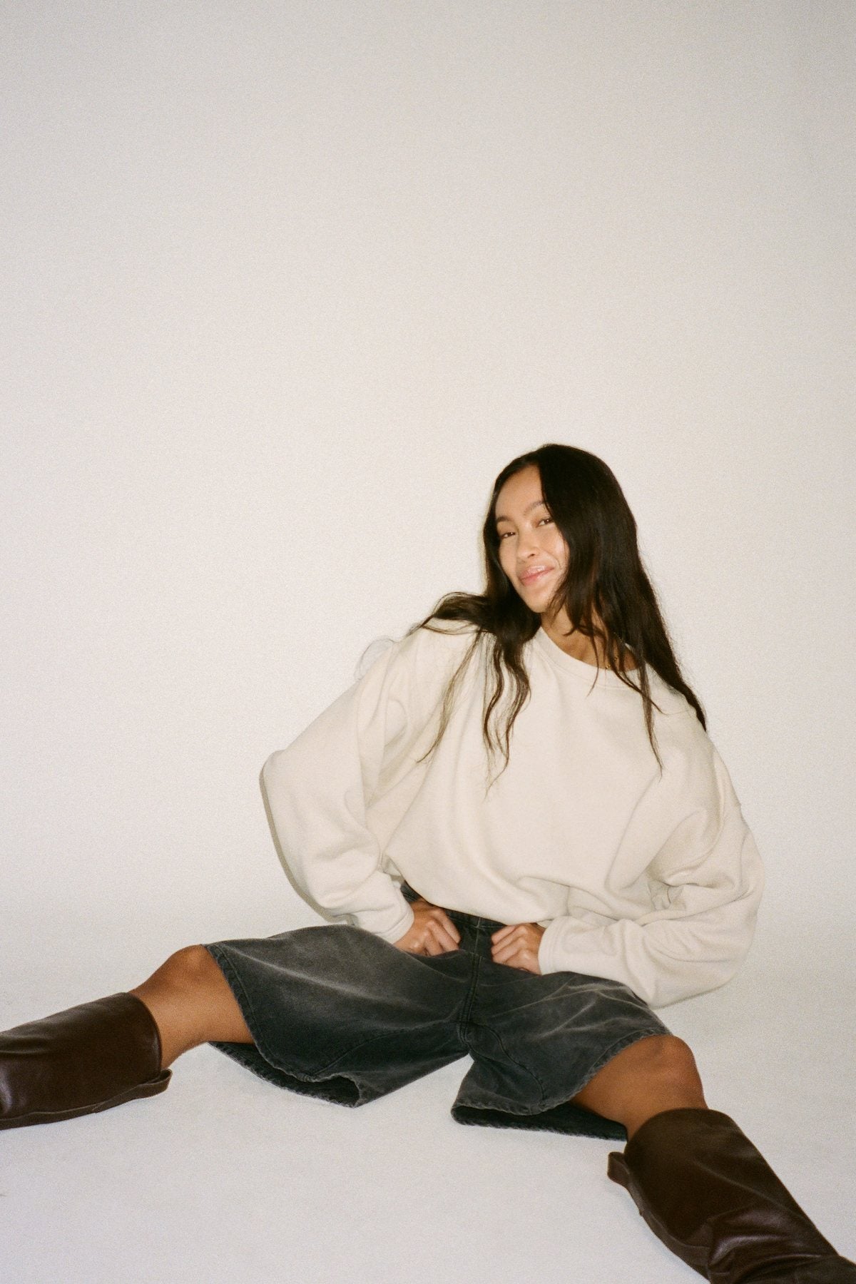 Sheela - Sweat drawstring top I Oyster 5 - Rabens Saloner