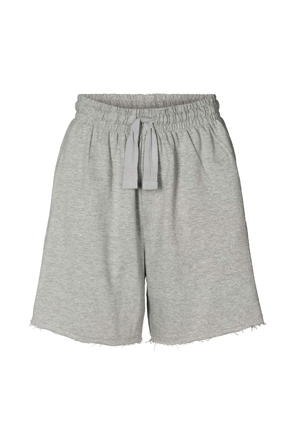 Caitlin - Light stretch shorts I Grey melange 4 - Rabens Saloner