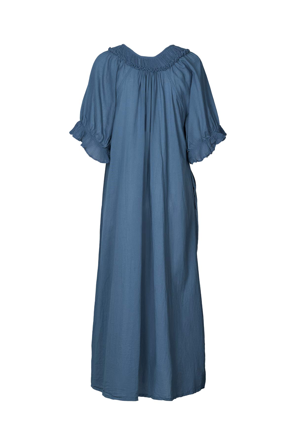 Dorothea - Cotton long angel dress I Dusty indigo 5 - Rabens Saloner