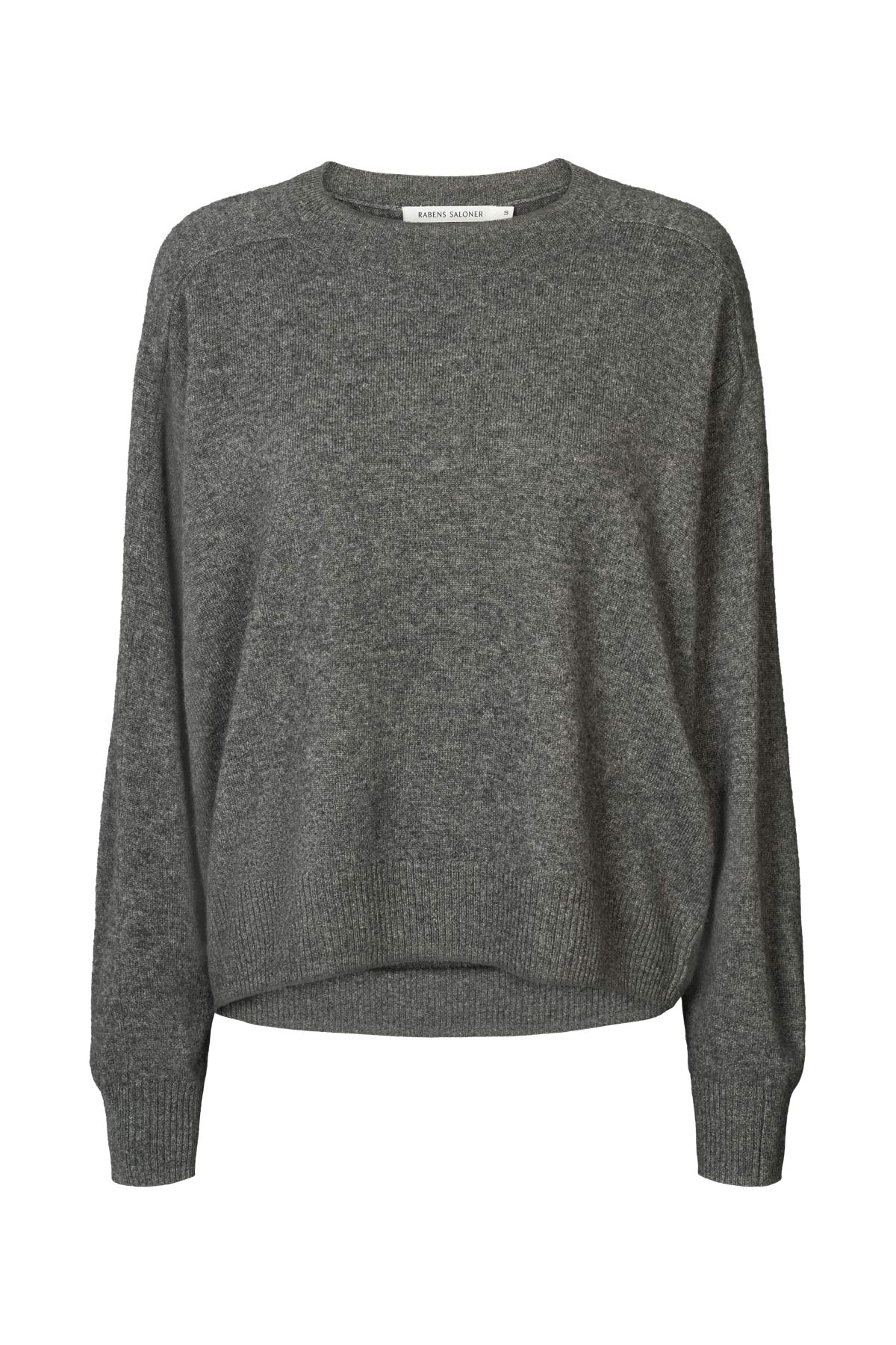 Dalani - Woolcash boxy sweater I Dark grey melange Dark grey melange XS 9 - Rabens Saloner