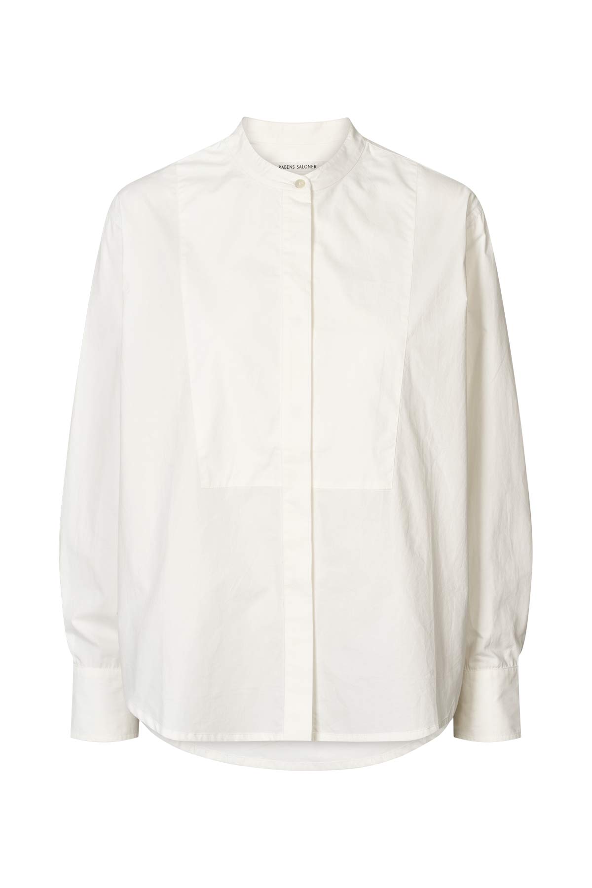 Sunny - Crisp cotton bib front shirt I White White XS 1 - Rabens Saloner