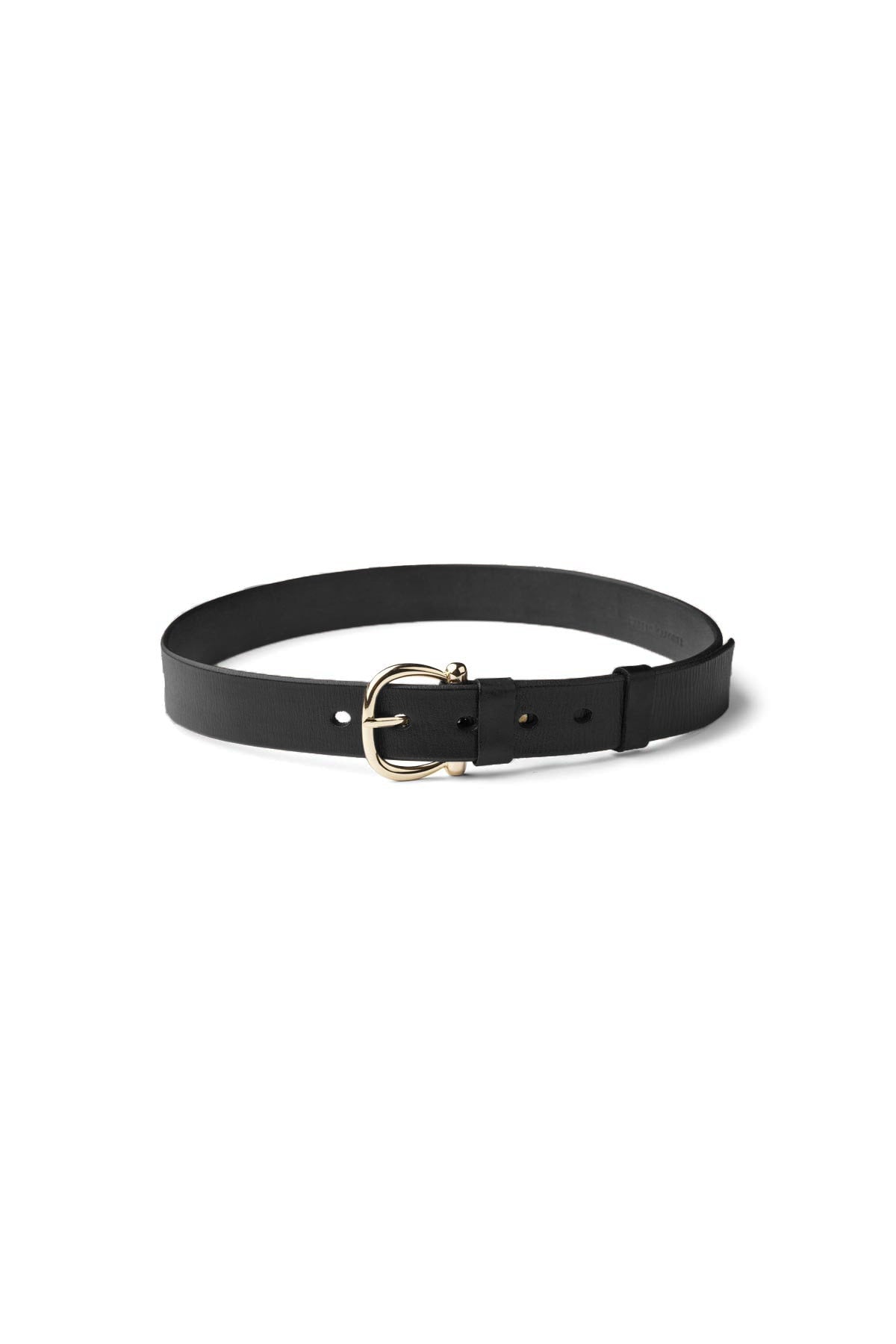 Leather slim belt - Gerly I Black Black 65 1 - Rabens Saloner