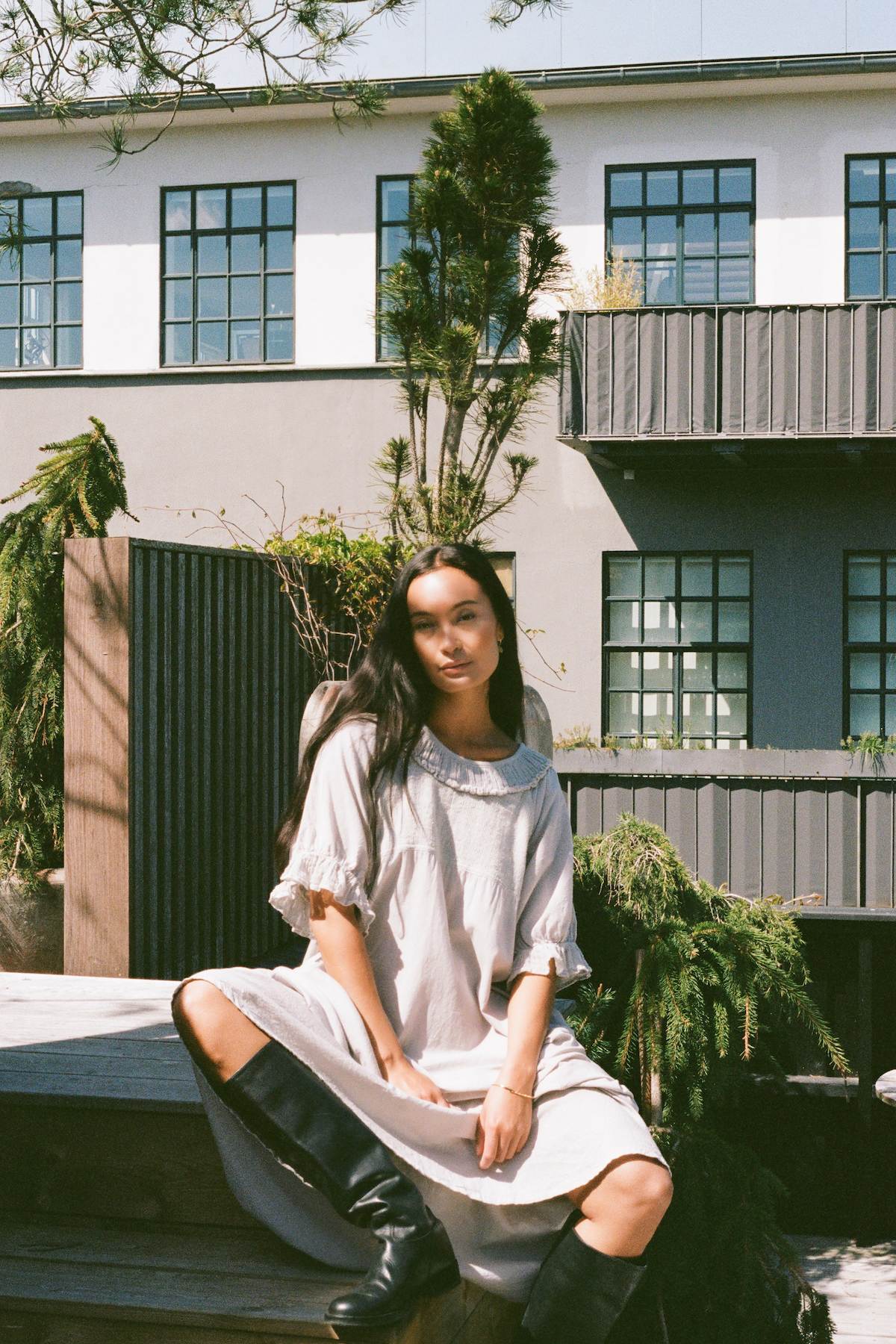 Dorothea - Cotton long angel dress I Sandy 2 - Rabens Saloner