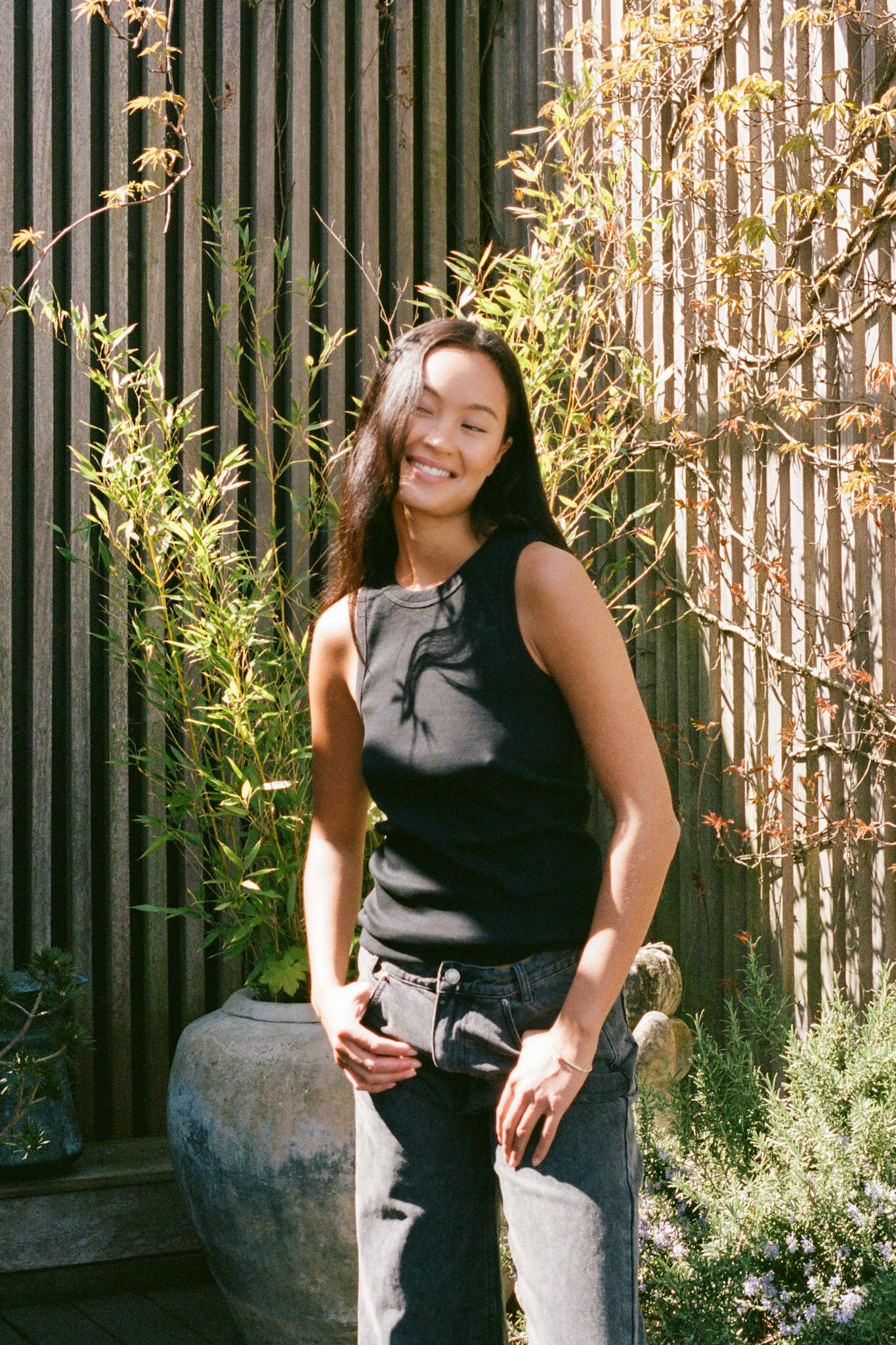 Nelle - Rib jersey tank I Black 1 - Rabens Saloner