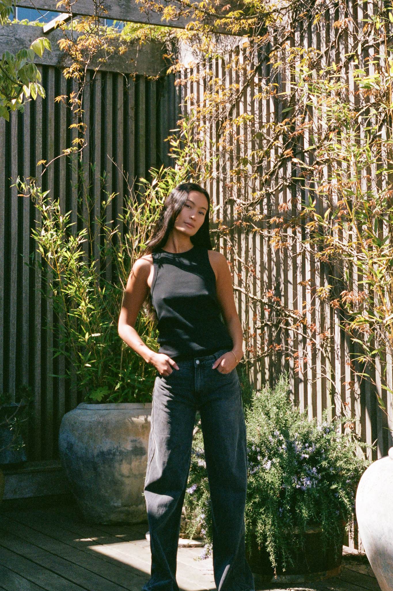 Nelle - Rib jersey tank I Black 4 - Rabens Saloner