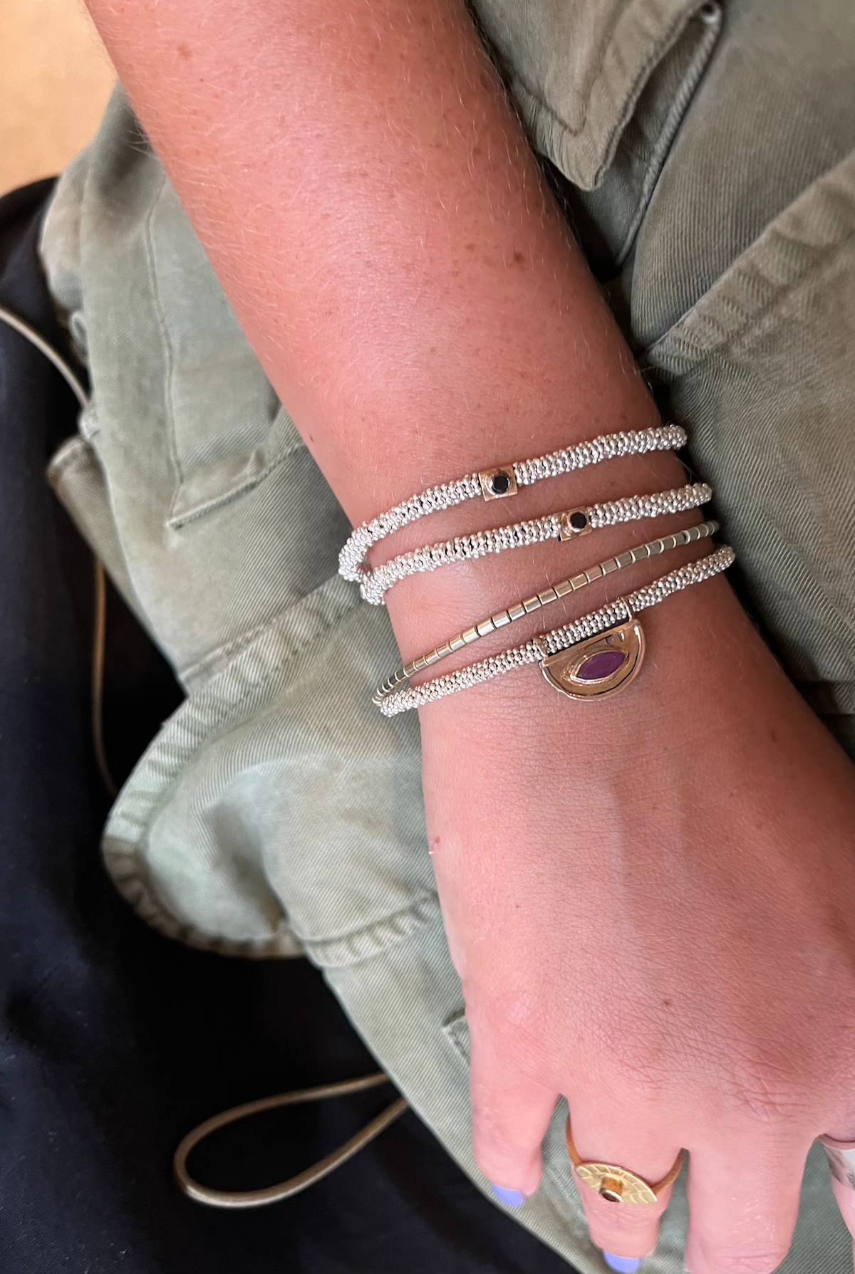 Nafsu - Tube bead bracelet I Silver 5 - Rabens Saloner