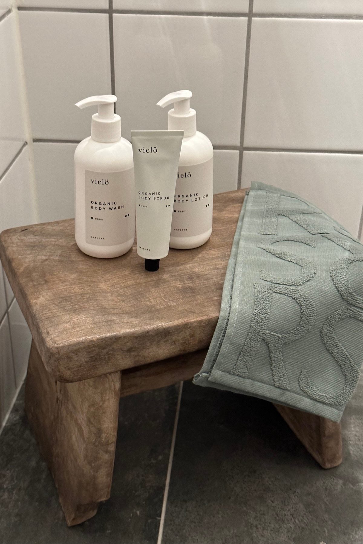 Monogram wash cloth - Wash cloth 30x30 cm I Sage 2 - Rabens Saloner