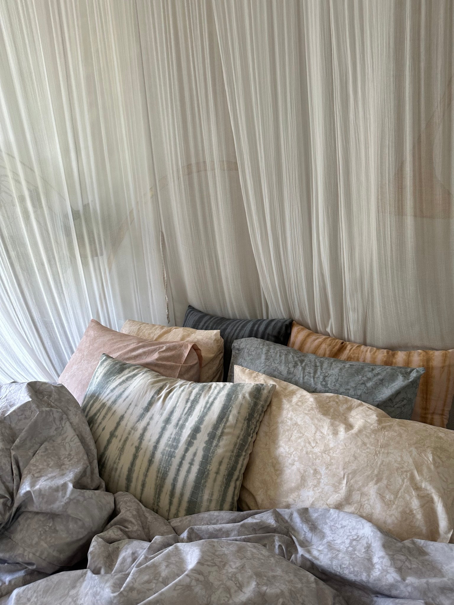 Marbled pillow sham - Pillow sham 60x63 cm I Sage 2 - Rabens Saloner