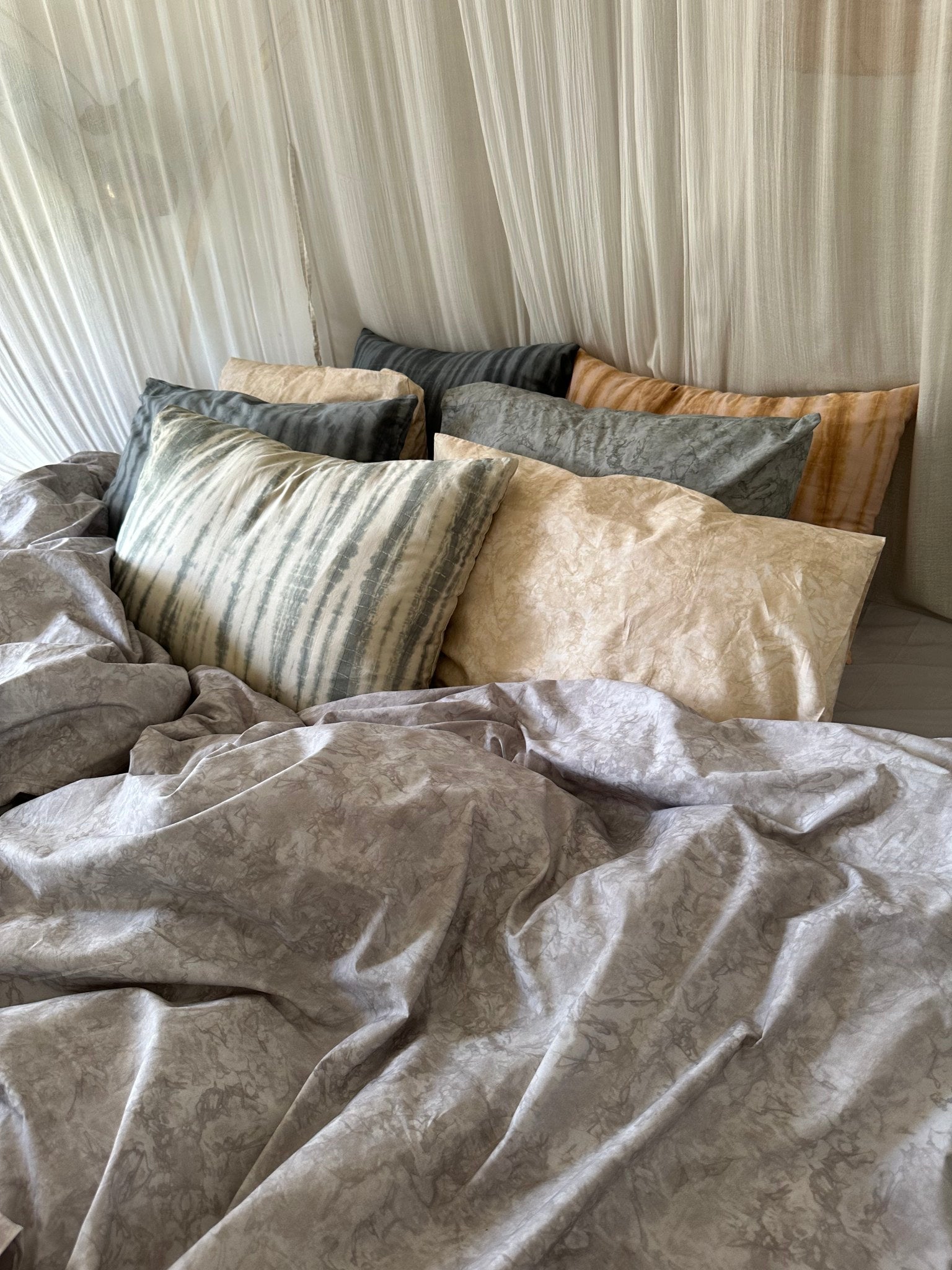 Marbled pillow sham - Pillow sham 50x70 cm I Sage 2 - Rabens Saloner