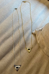 Nafsu - Gold plated chain w/ Triangle Eye Pendant I Black Sapphire    4 - Rabens Saloner