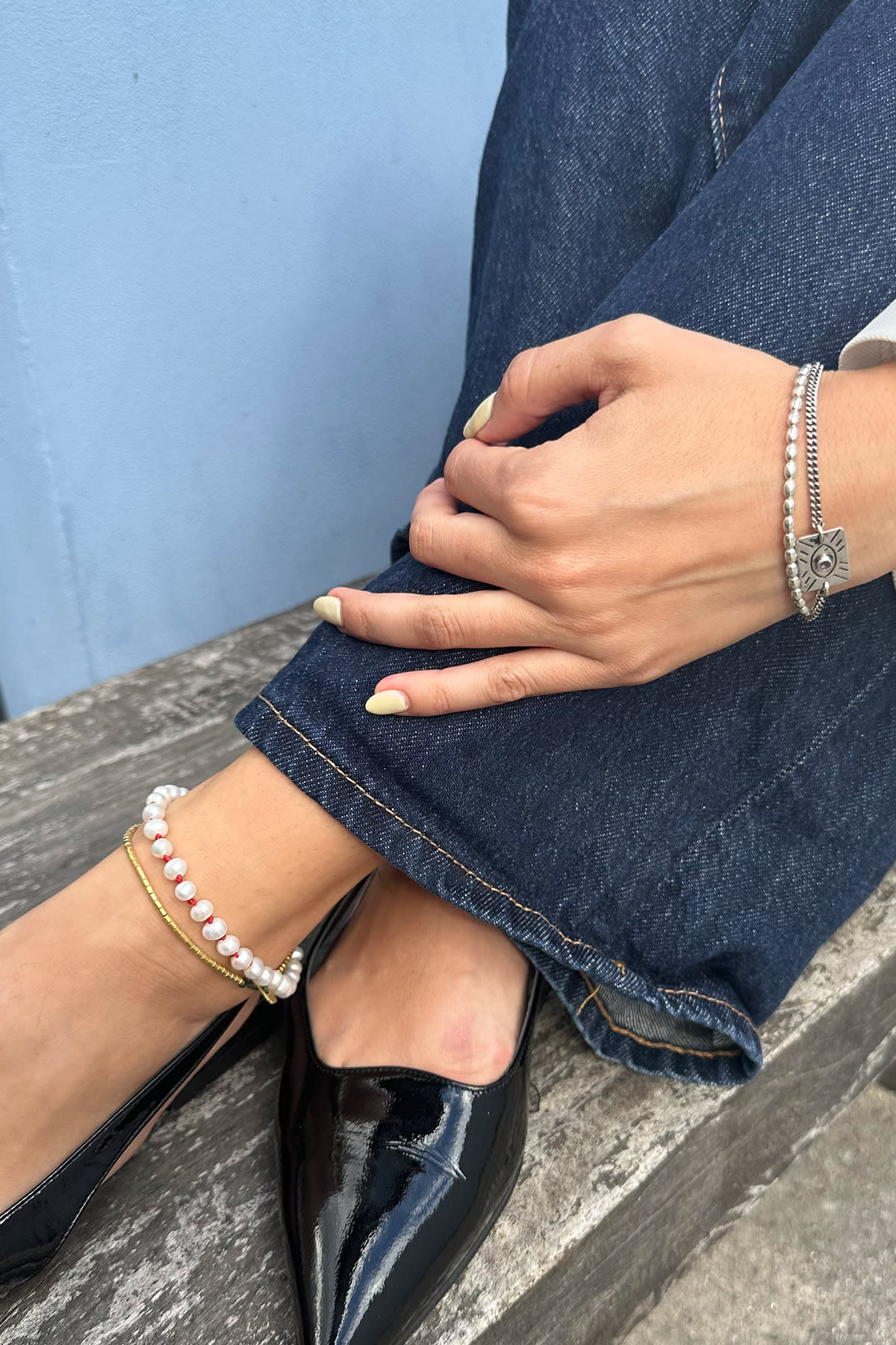 Tube Bead Anklet - Nafsu I Gold 2 - Rabens Saloner