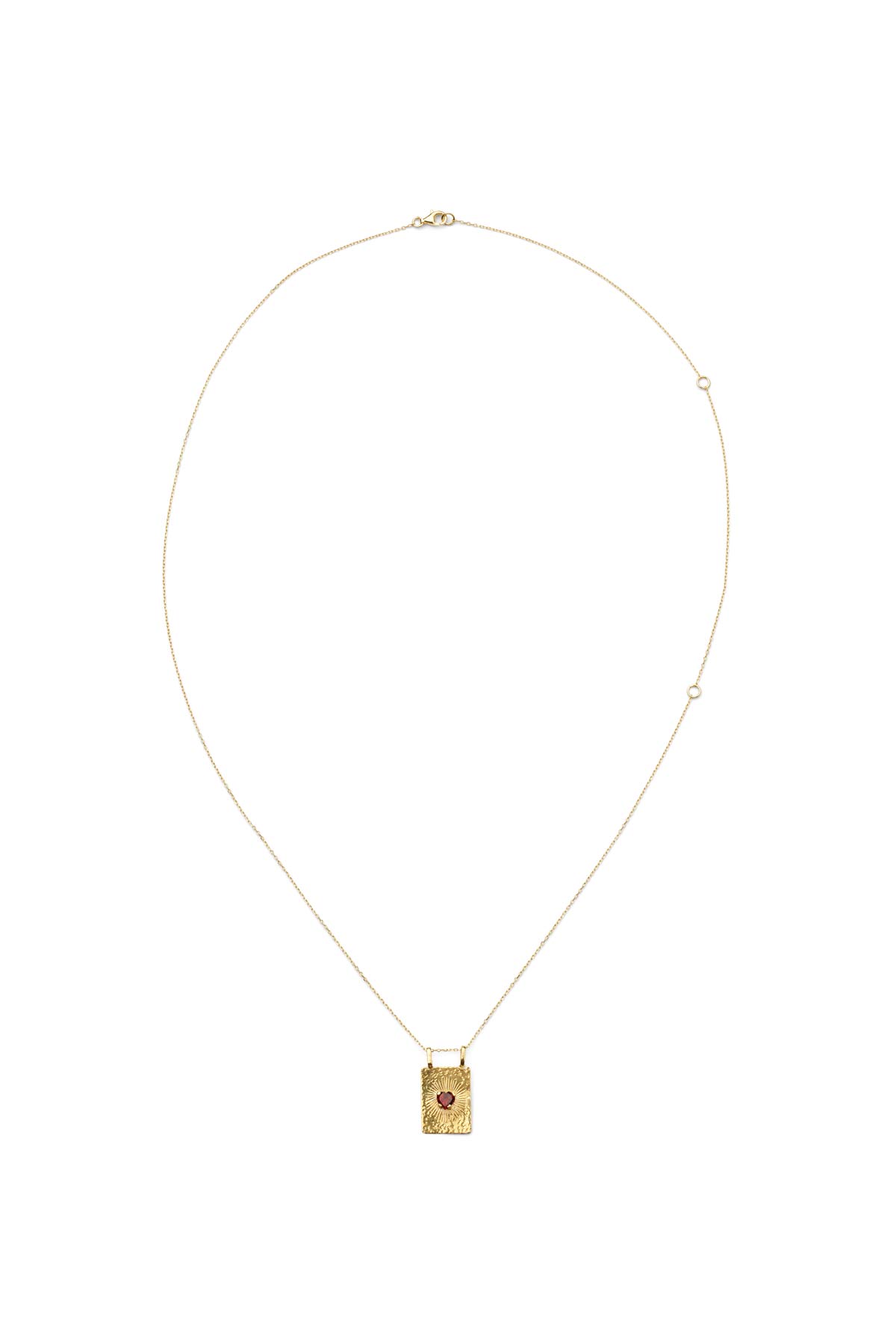 Heart pendant necklace - Nafsu I Gold w/ red stone Gold w/ red stone O/S 2 - Rabens Saloner