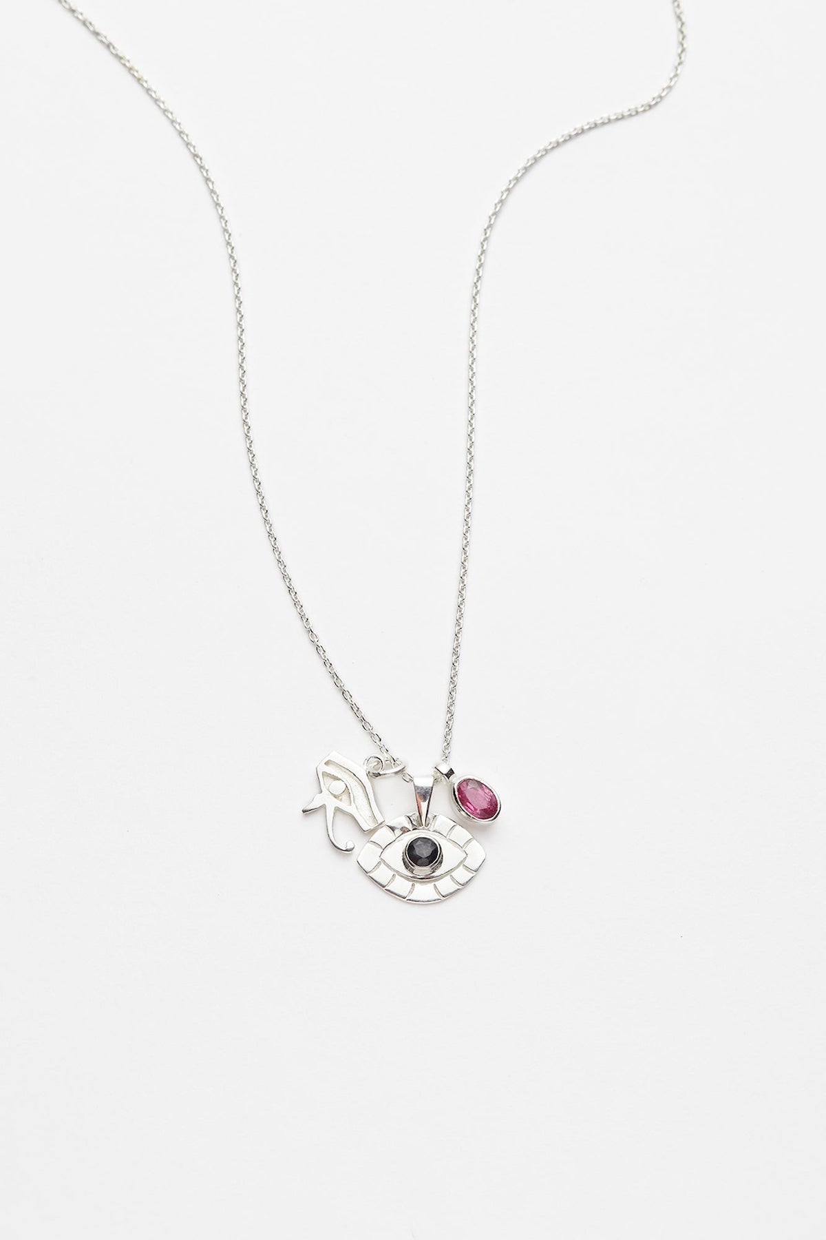 Nafsu - Silver chain w/eye charms I Silver 2 - Rabens Saloner