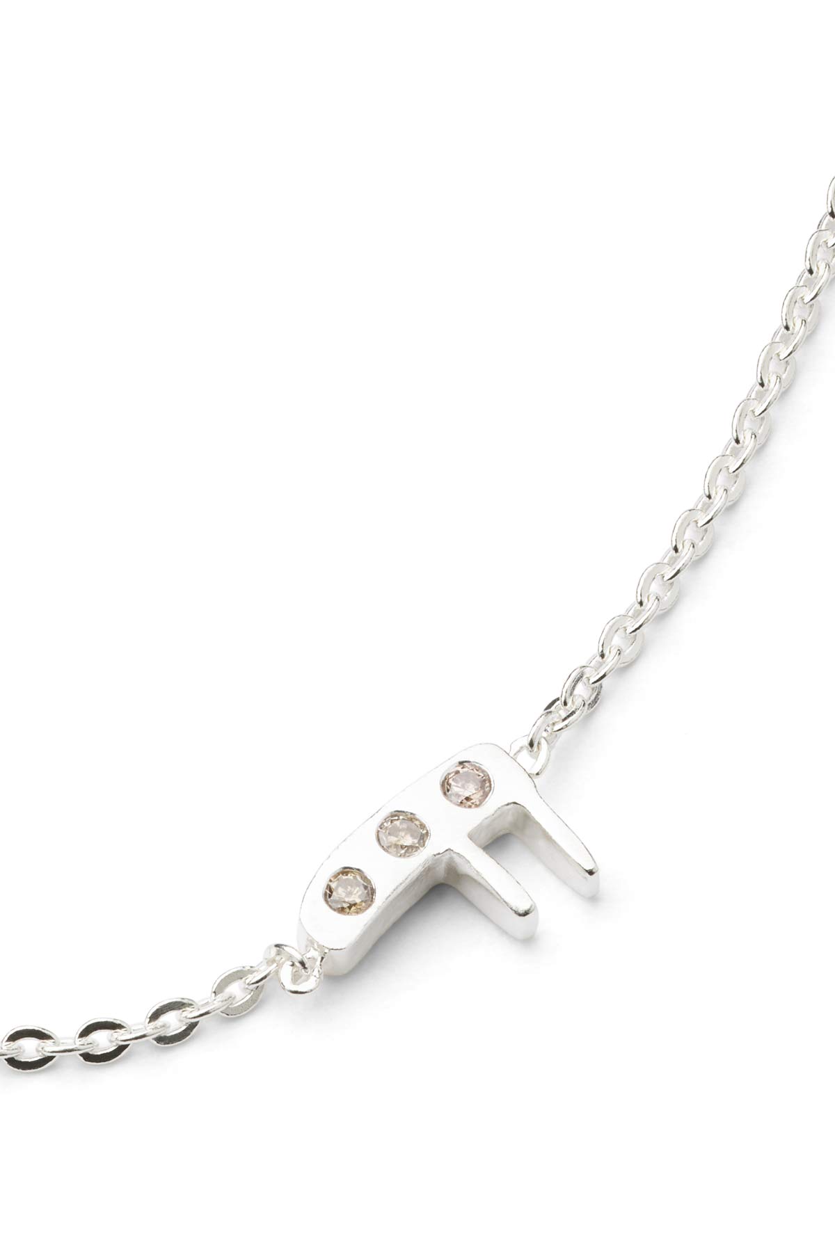 Diamond letter necklace - Rabens Momento I Silver w/ Champagne diamond Silver w/ Champagne diamond F 18 - Rabens Saloner