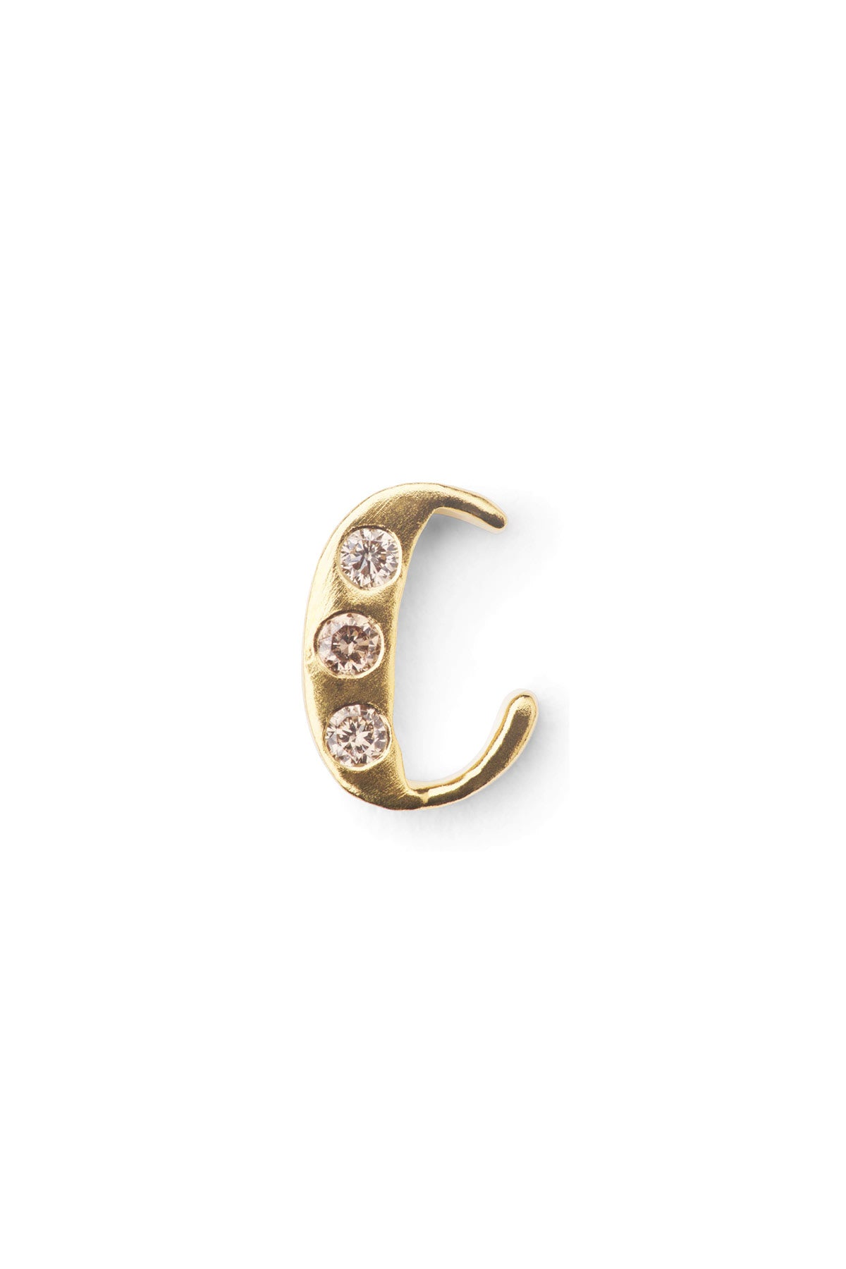 Diamond letter ear stud - Rabens Momento I Gold w/ Champaign diamond Gold w/ Champaign diamond C 9 - Rabens Saloner