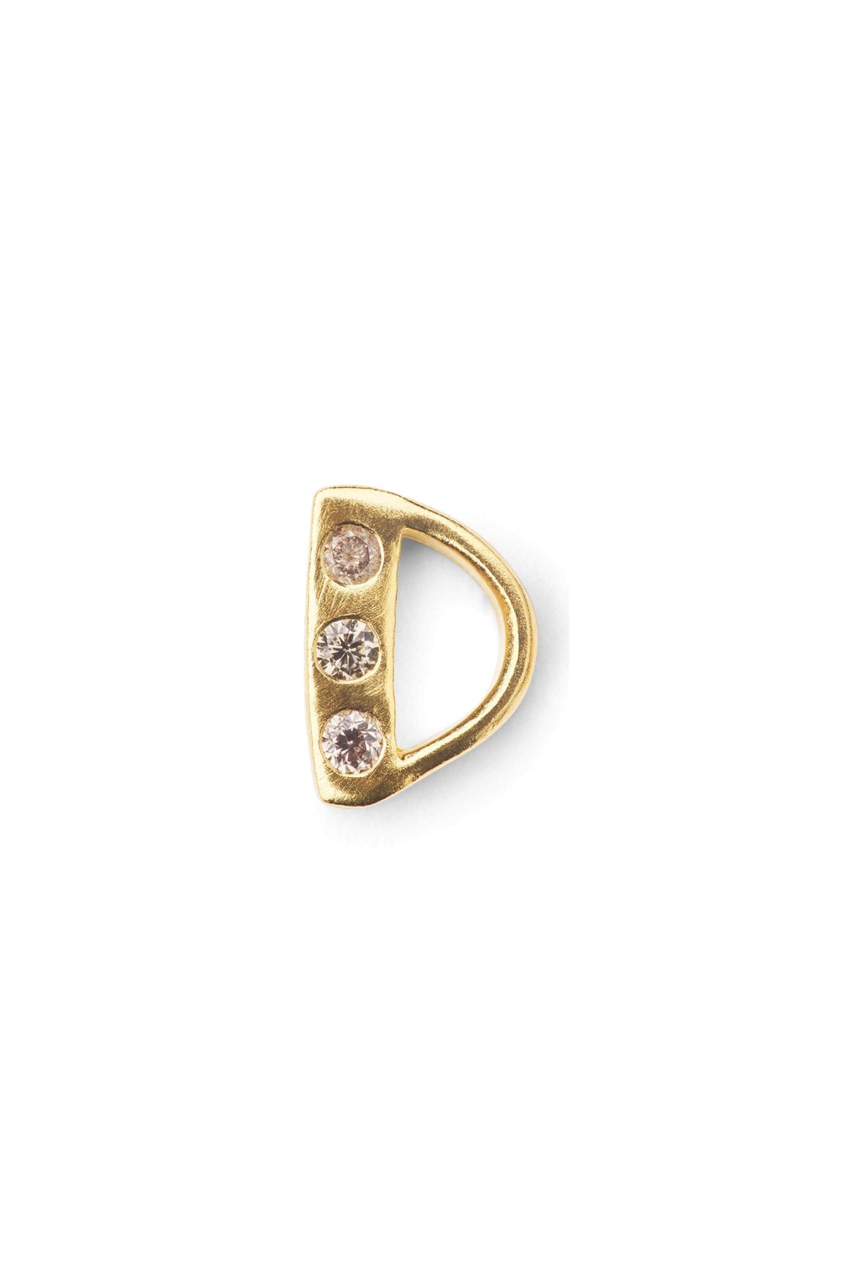 Diamond letter ear stud - Rabens Momento I Gold w/ Champaign diamond Gold w/ Champaign diamond D 11 - Rabens Saloner