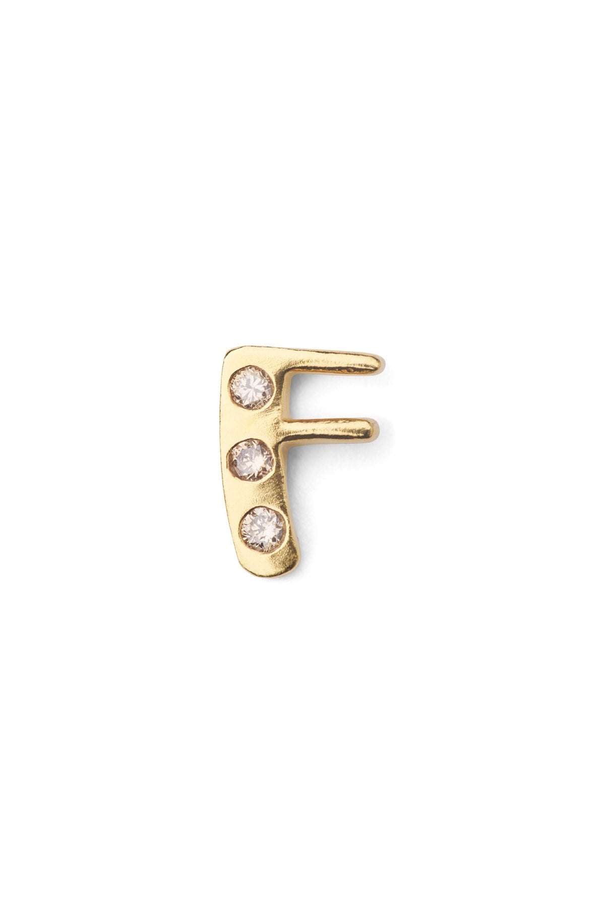 Diamond letter ear stud - Rabens Momento I Gold w/ Champaign diamond Gold w/ Champaign diamond F 15 - Rabens Saloner