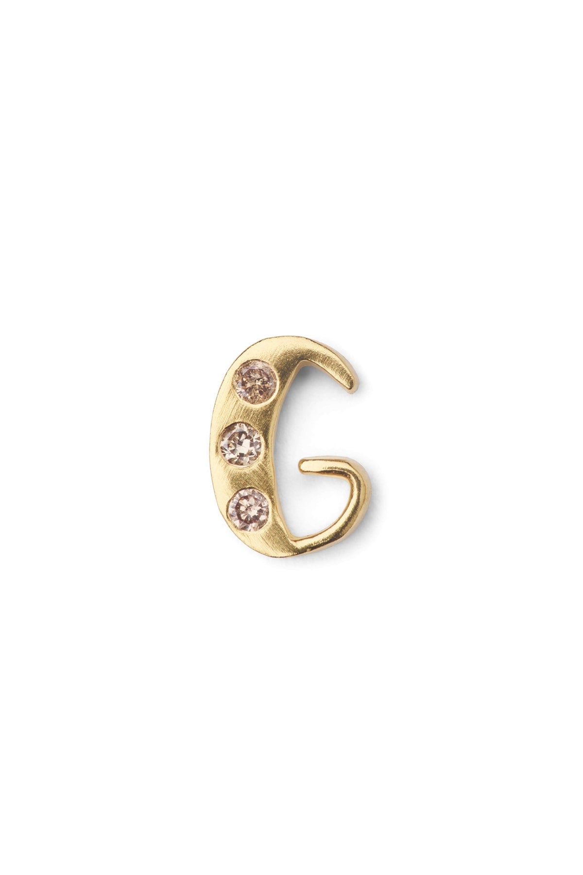 Diamond letter ear stud - Rabens Momento I Gold w/ Champaign diamond Gold w/ Champaign diamond G 17 - Rabens Saloner